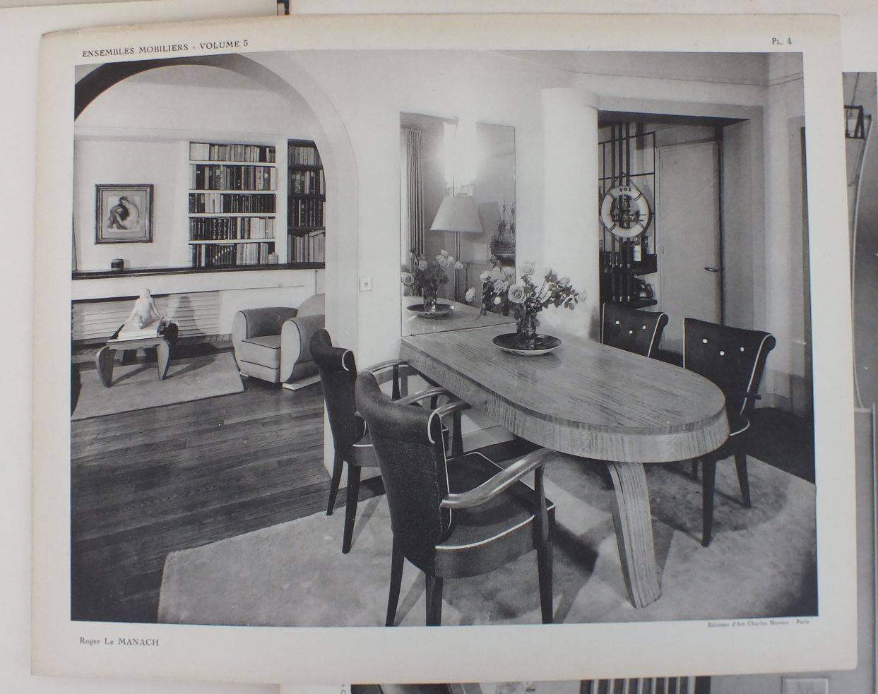 Image from Ensembles Mobiliers, Volume 5. Interior by Roger Le Manach. Publication created by Charles Moreau.