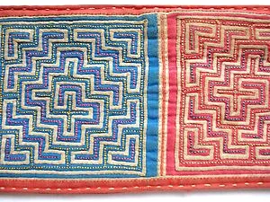 Antique reverse applique panel created by the Hmong People of Southeast Asia. This was sewn onto traditional clothing.