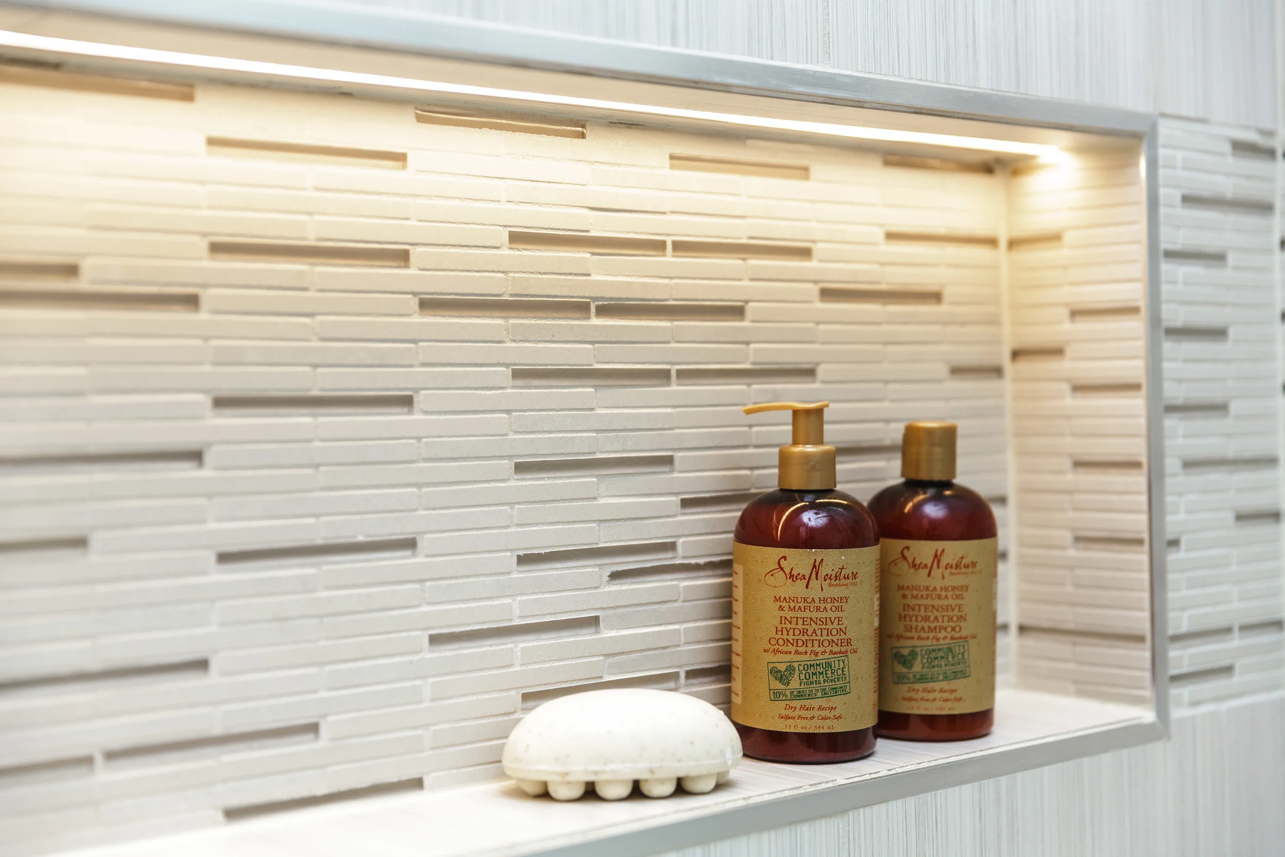 After: Small Bath Shower Shelving
