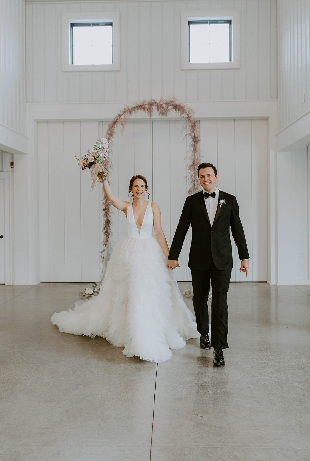 Romantic wedding styled shoot at Cliffside Acres. Bride is wearing Ross by Rivini, a textured ball gown wedding dress.