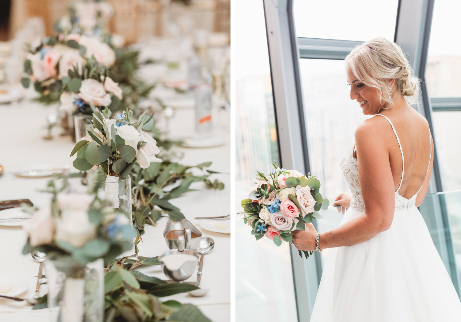La Jeune Mariee real bride Hillary wedding day details.
