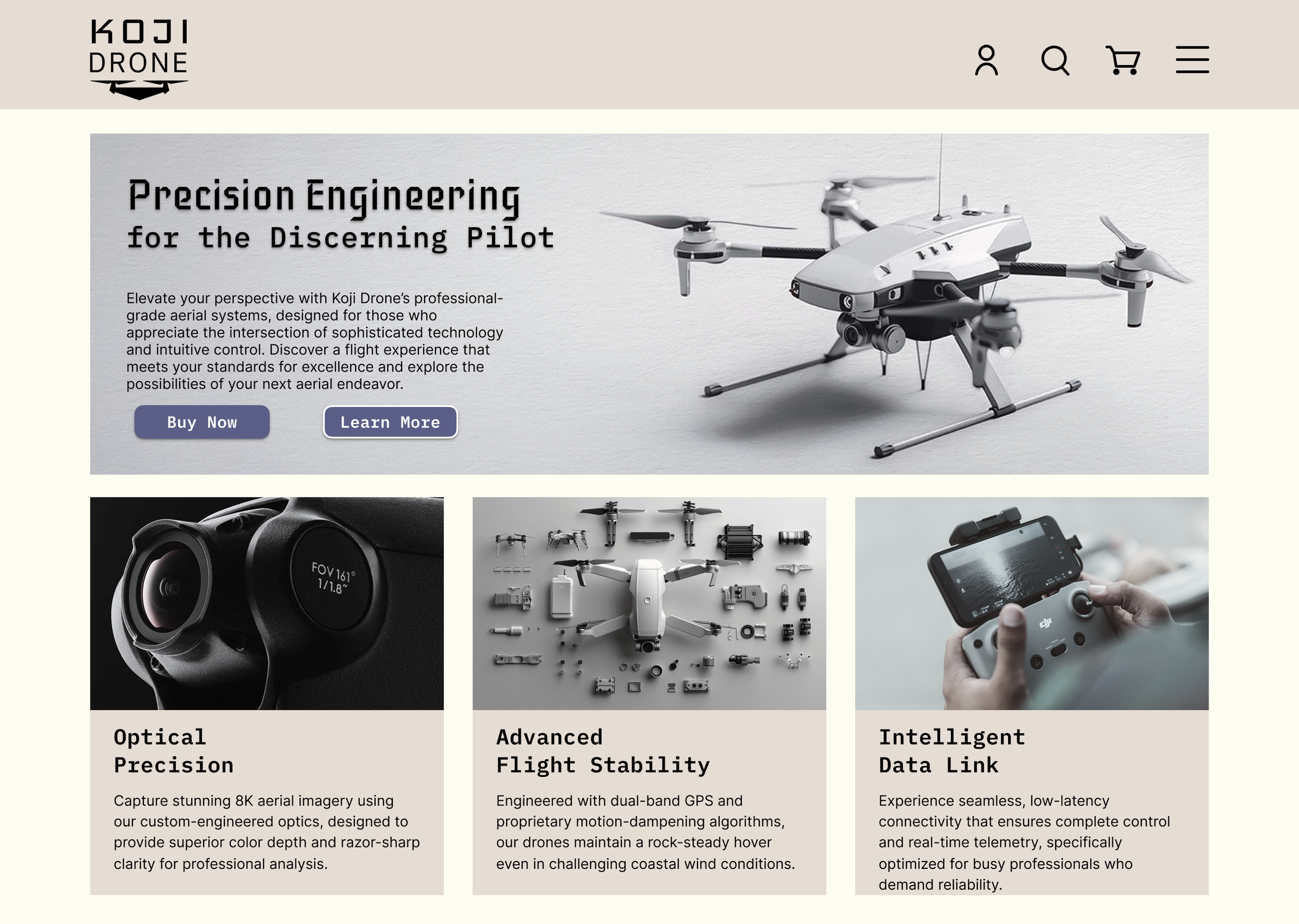 Koji Drone Prototype Website