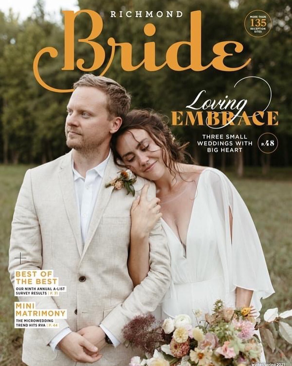 So excited to share that H + J&rsquo;s wedding is the cover wedding of the @richmondbridemag winter issue! 😍🥺 A MAGAZINE COVER, y&rsquo;all. 

This day was incredibly special to be a part of, and I love seeing @richmondbridemag feature the talents 