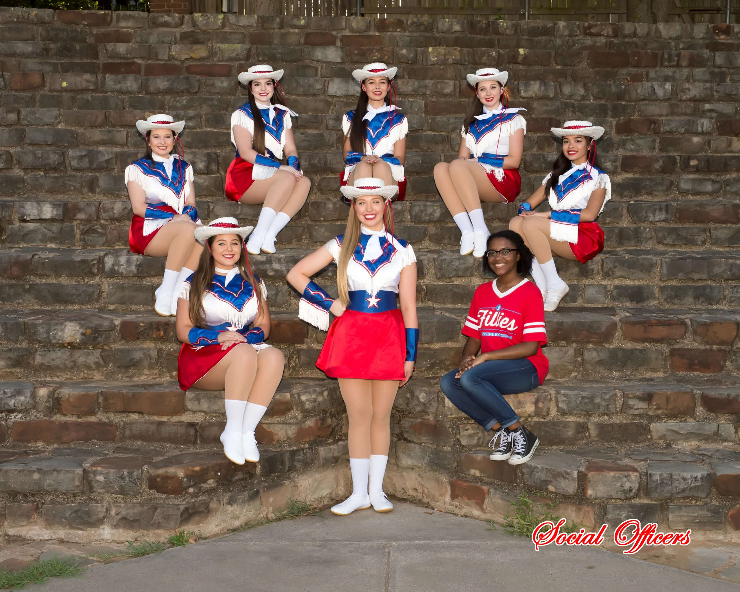 Bottom row: President-Aly Rishel Second row: VP-Allie Eifert, Secretary-Zariah Whyte Third row: Chancellor-Allyson Roach, Junior Rep-Helen Scott, Senior Rep-Aly Whitaker, Sophomore Rep-Sydney Blaxton, Historian-Kallista DeLoera