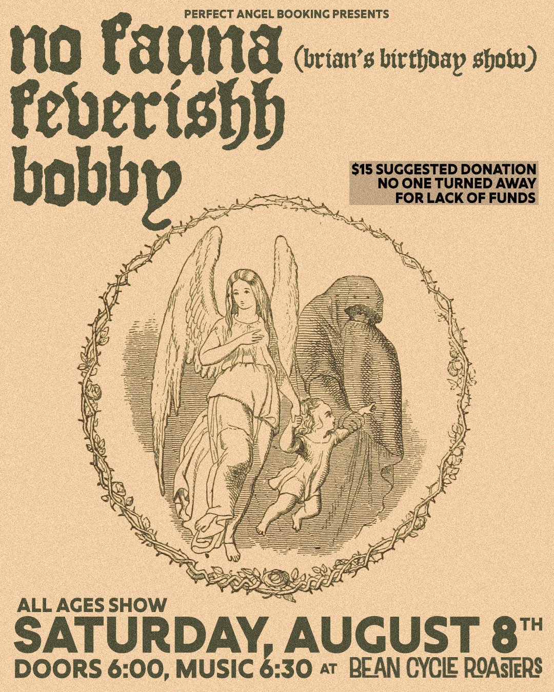 No Fauna, feverishh, and Bobby (Brian's Birthday Show) at Bean Cycle Roasters