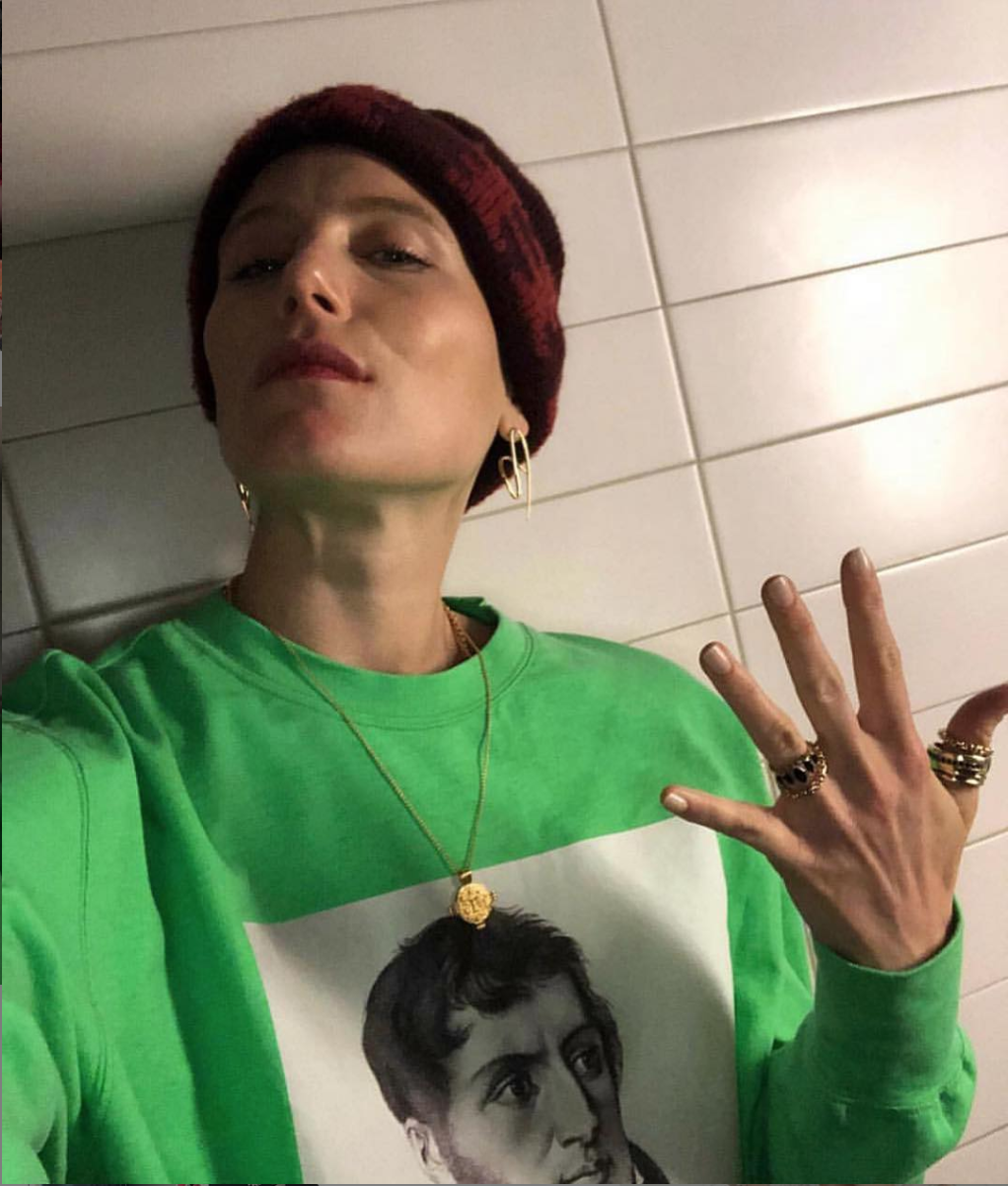 DREE HEMINGWAY WEARING MSGM