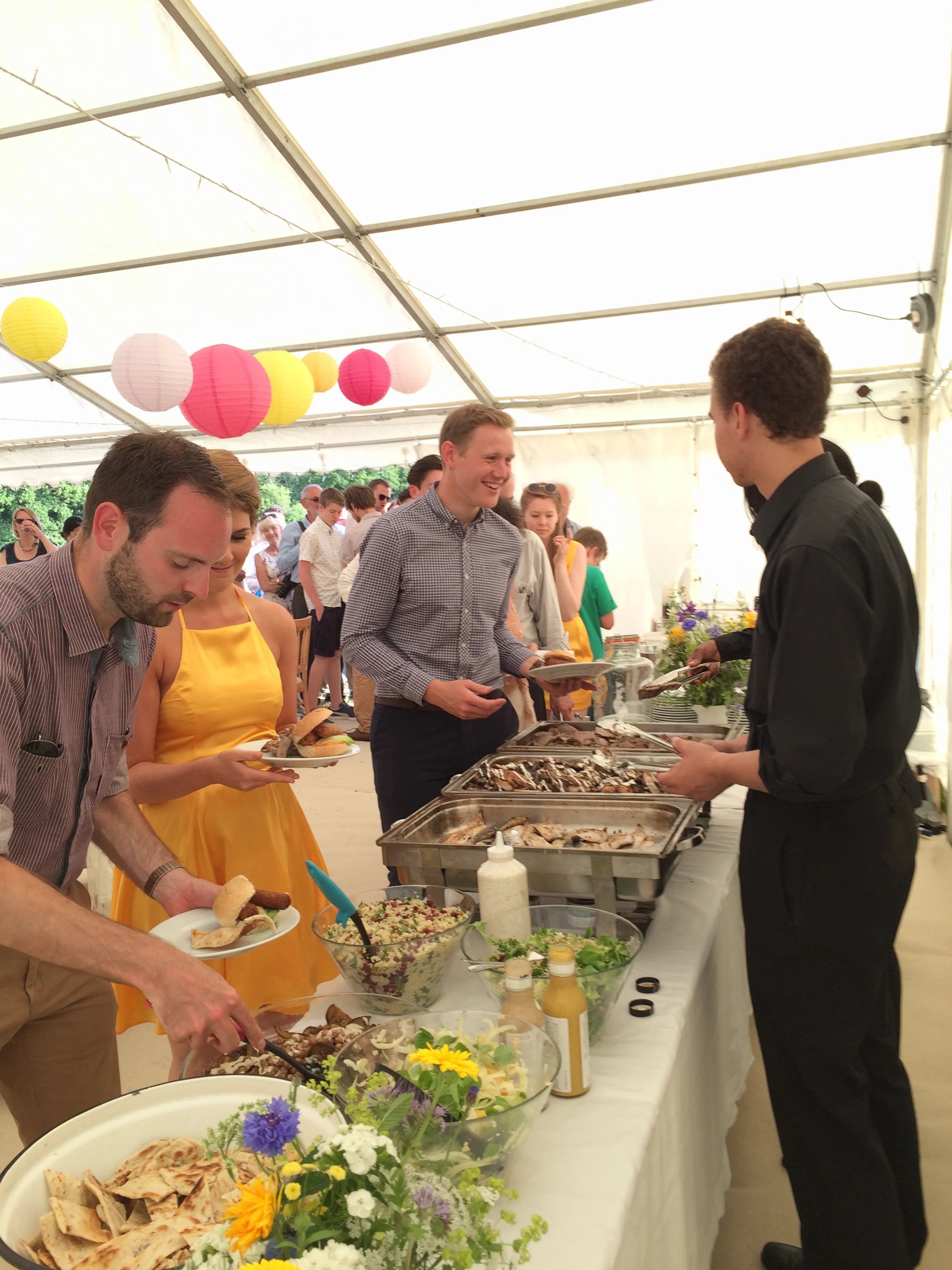 Guests enjoying a wedding bbq in Kent last weekend