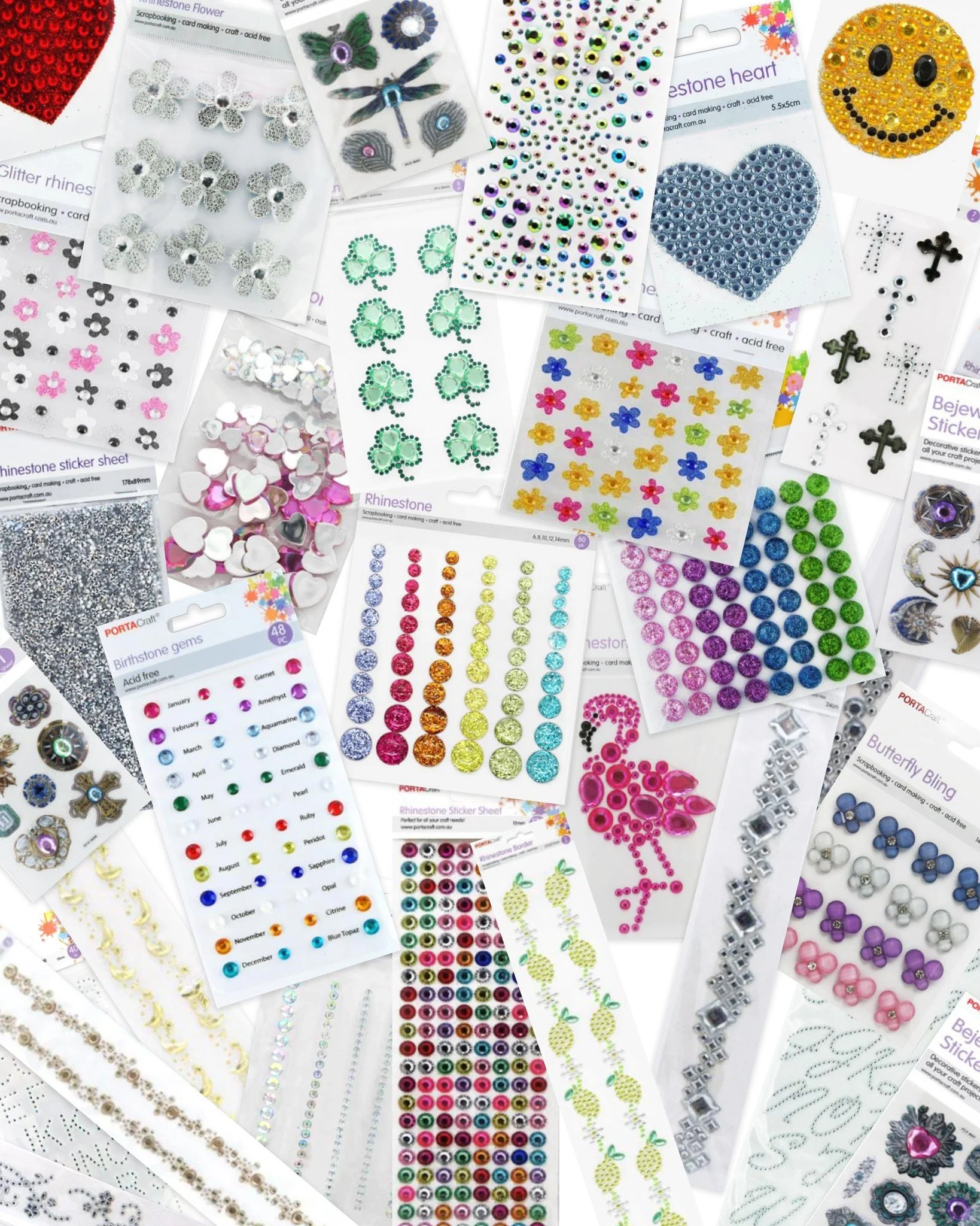 Add some bling to your next craft project with our colourful rhinestone designs - available now!