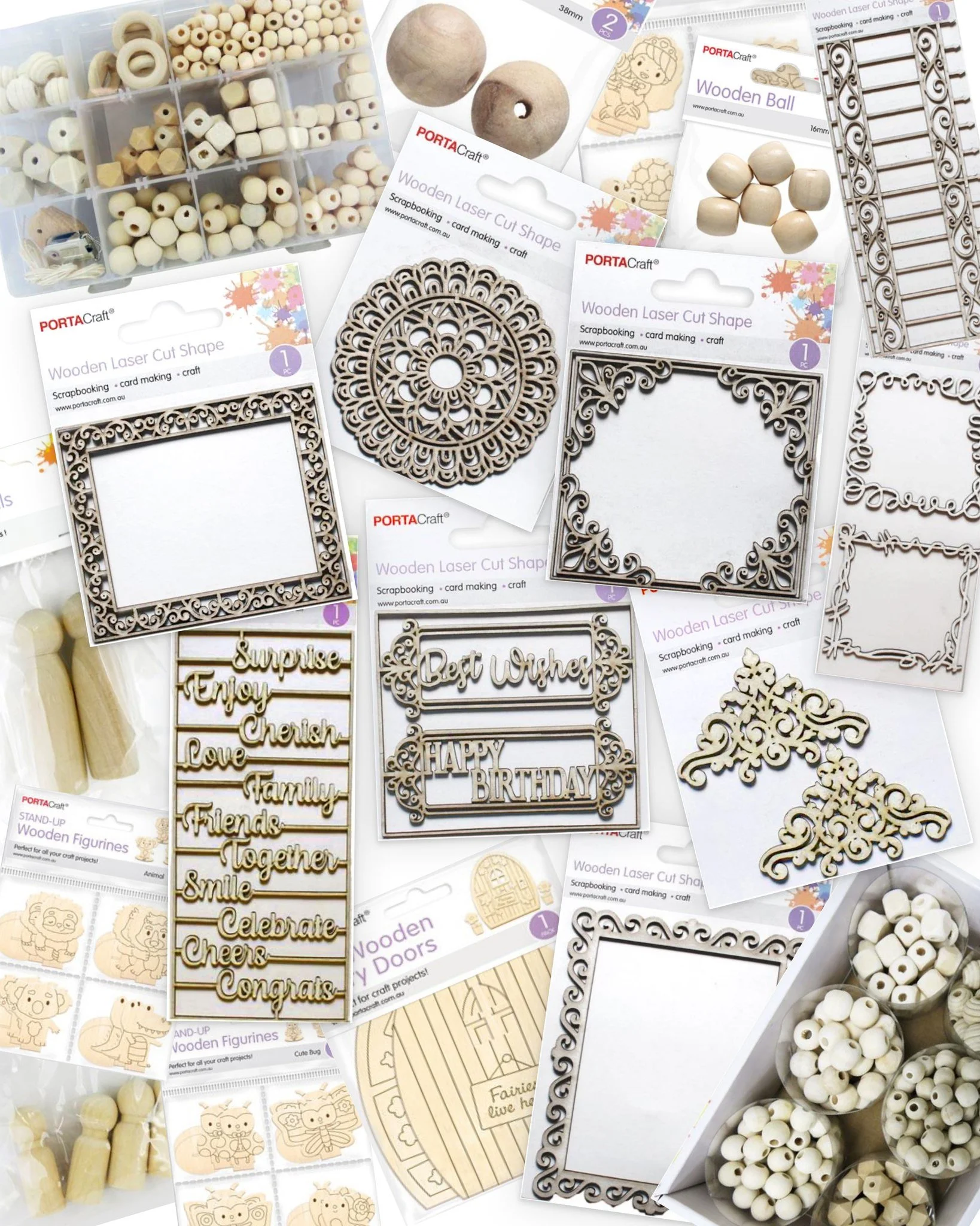 Add some flair to your card making, art projects or decorations with these whimsical wooden accessories.
Only at Porta Craft.