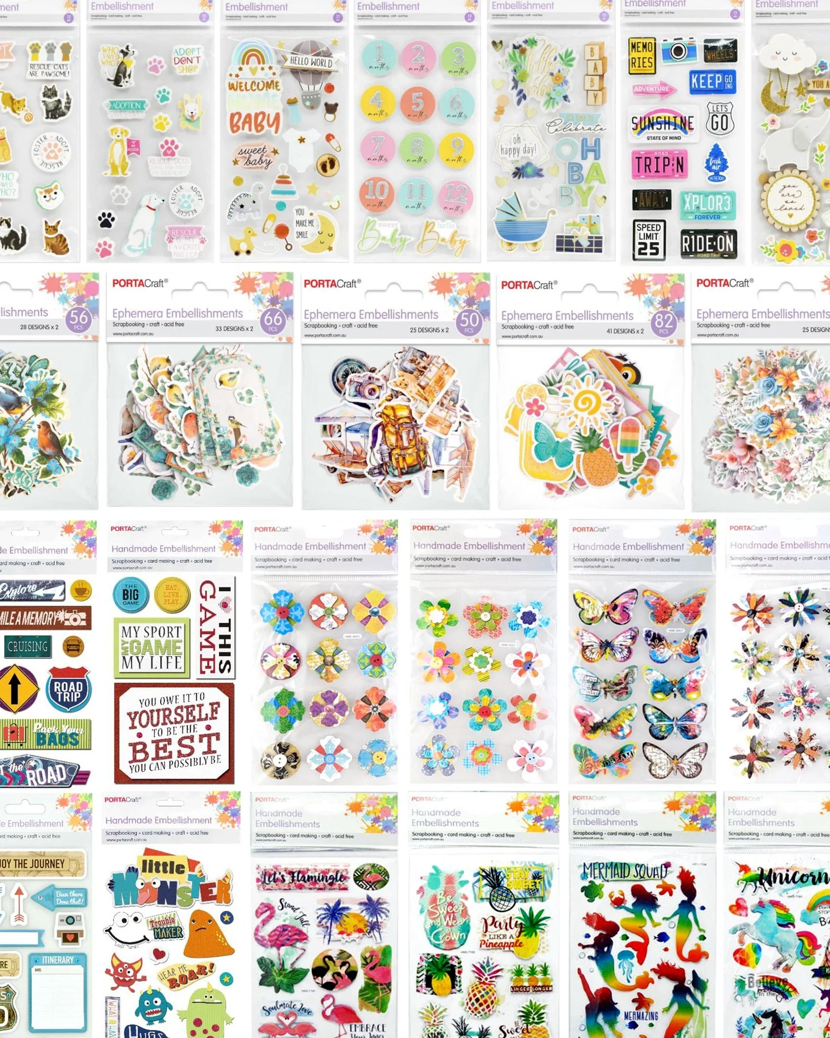 Our sticker embellishments elevate any craft project. Huge range to choose from😊 

#craft #stickers #scrapboooking #make #create