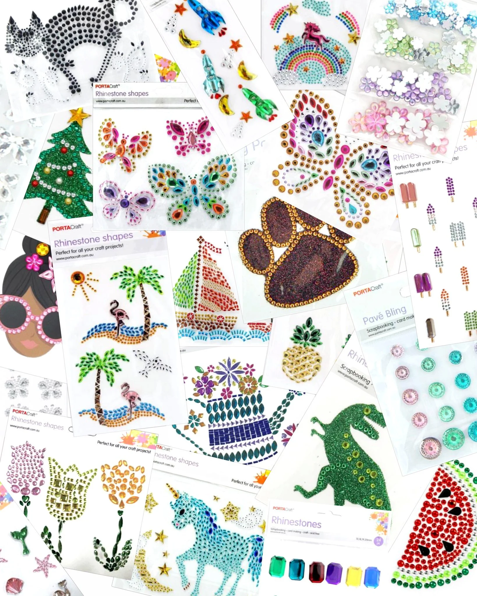 ✨💎 BLING IT UP with Porta Craft Rhinestone Shapes! 💎✨
Make your school projects, stationery, cards and crafts sparkle like never before! 🌈🦄🌟
From butterflies, unicorns and rockets to flowers, dinosaurs, rainbows, fruit and more &mdash; there&rsq