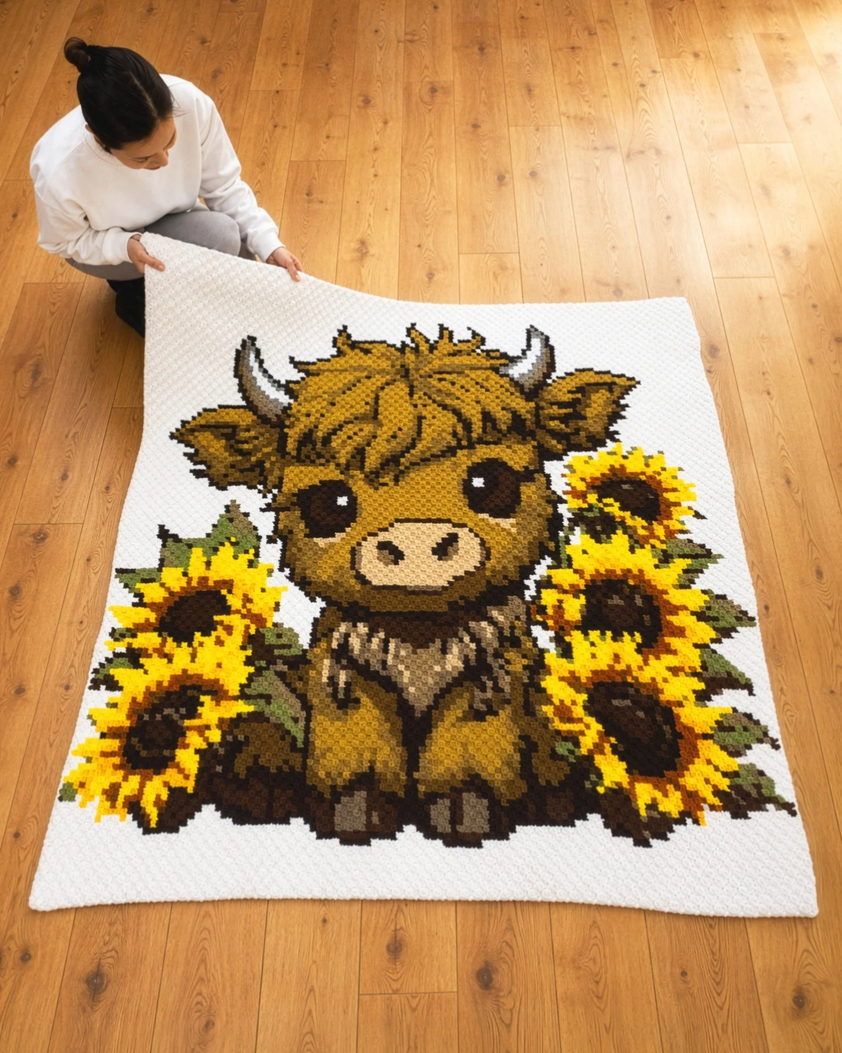 This incredible double bed size blanket was a labour of love for one of our talented Porta peeps. Made from 46 balls of Porta Craft premium acrylic yarn in 11 colours, it took a whopping 140 hours to complete! Now that's dedication☺️Pattern available