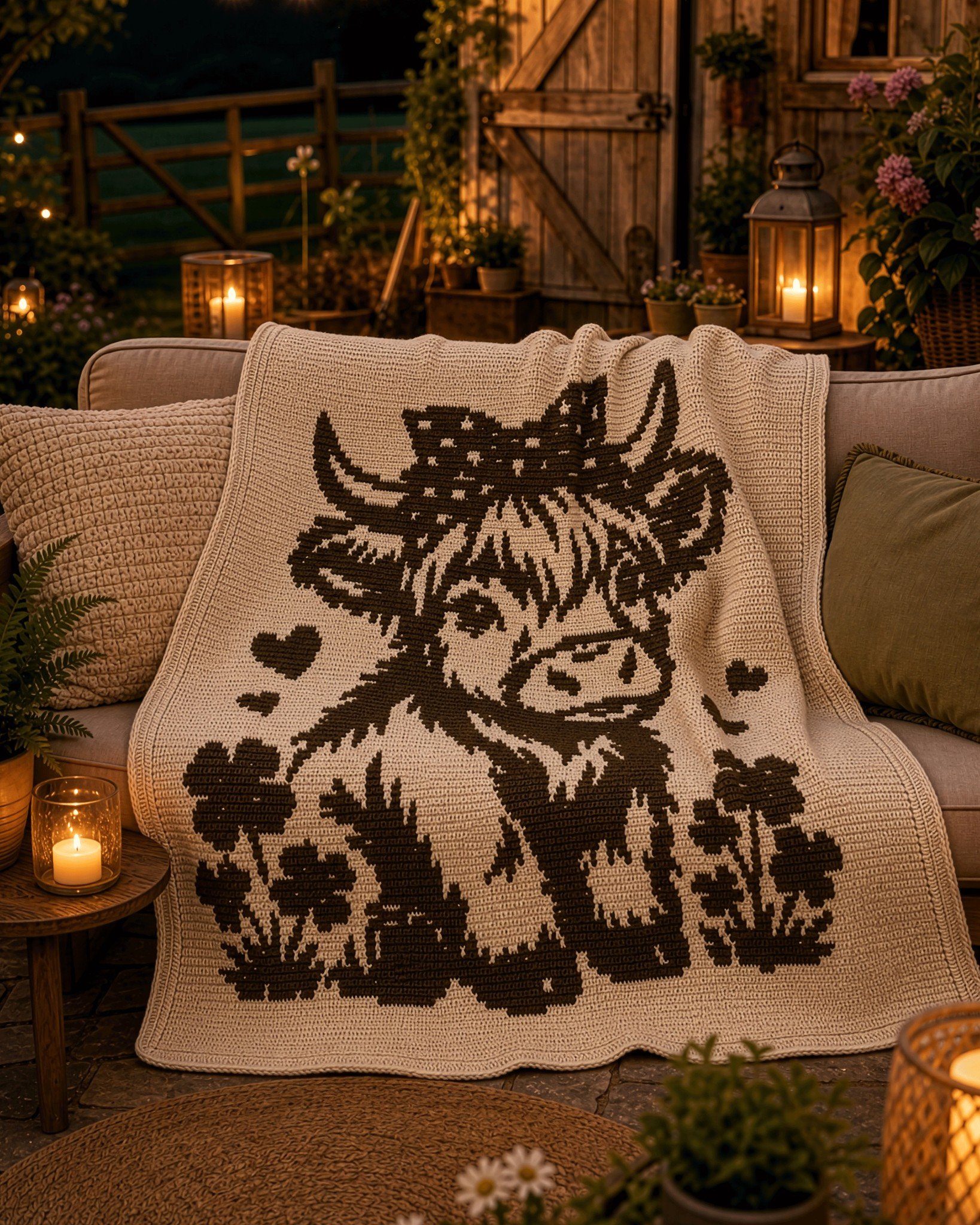 🐮🧶 Moo-ve over, ordinary blankets! 😂
Look at this cute cattle creation knitted by Nina using PortaCraft Premium Acrylic Yarn! ❤️
This is what we love about knitting &mdash; there are so many ways to play with yarn. Blankets, animals, cushions, sca