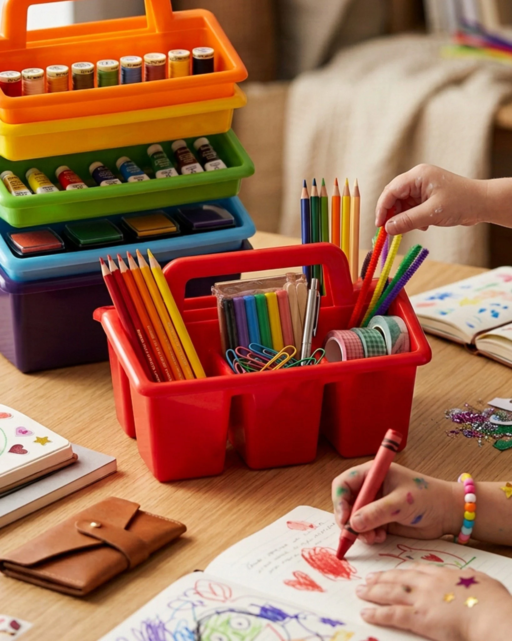 🧺 Get Organised with the 4 Compartment Caddy! 🎨✂️
Say goodbye to craft clutter! 🙌 Keep your art &amp; craft supplies, stationery and creative essentials neatly sorted and easy to grab with our handy 4 Compartment Caddy.
✨ 4 compartments to keep ev