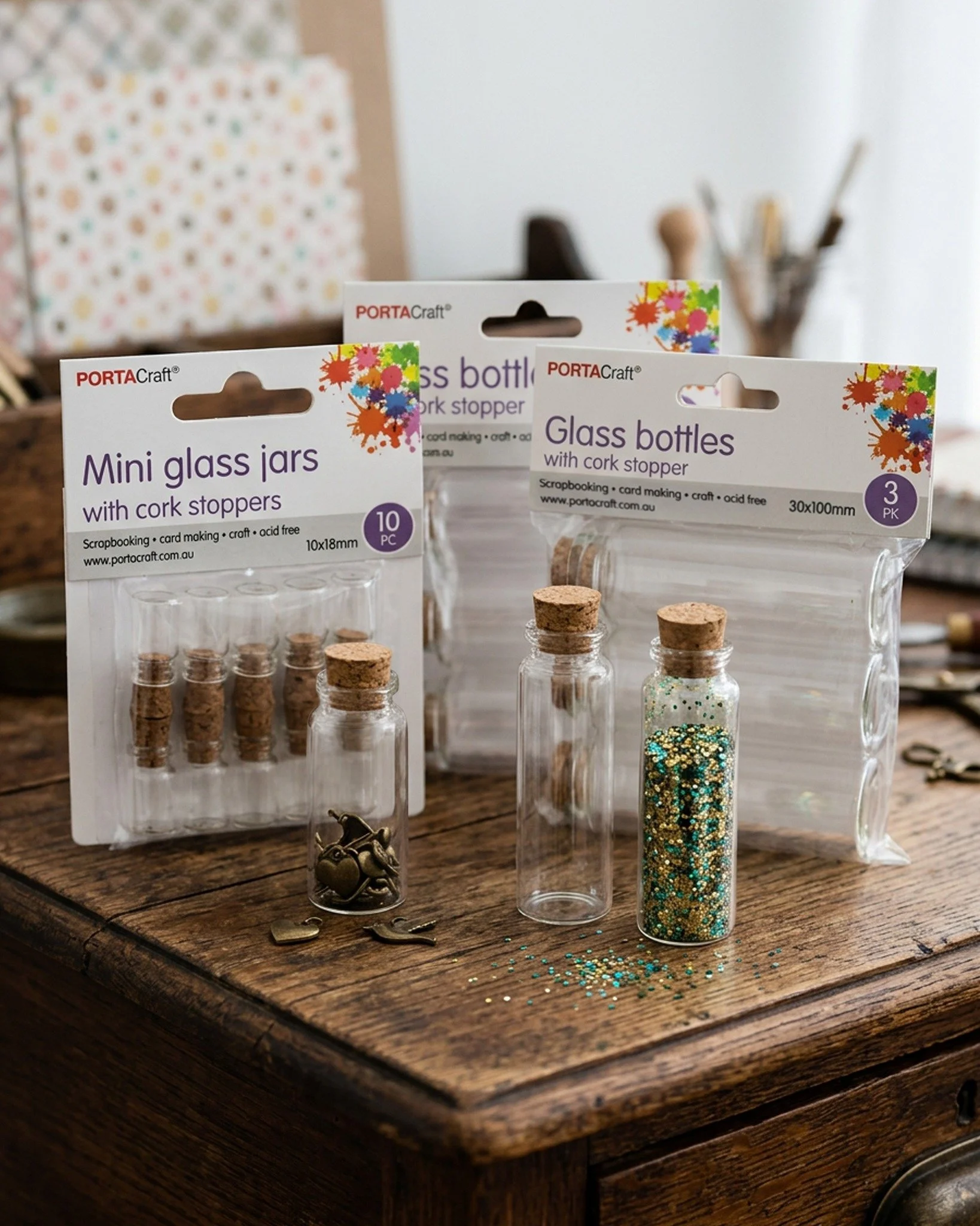 ✨ Tiny Jars, Big Creative Ideas! ✨
Bring your craft projects to life with Porta Craft Glass Jars &amp; Bottles with Cork Stoppers! 🫙🎨
Perfect for adding a special touch to your art &amp; craft projects, scrapbooking, card making, decorating and cre