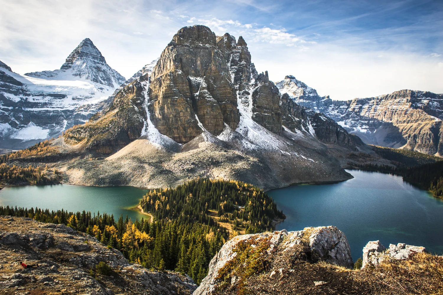 Spectacular views from Nub peak at Mt Assiniboine Provincial Park.