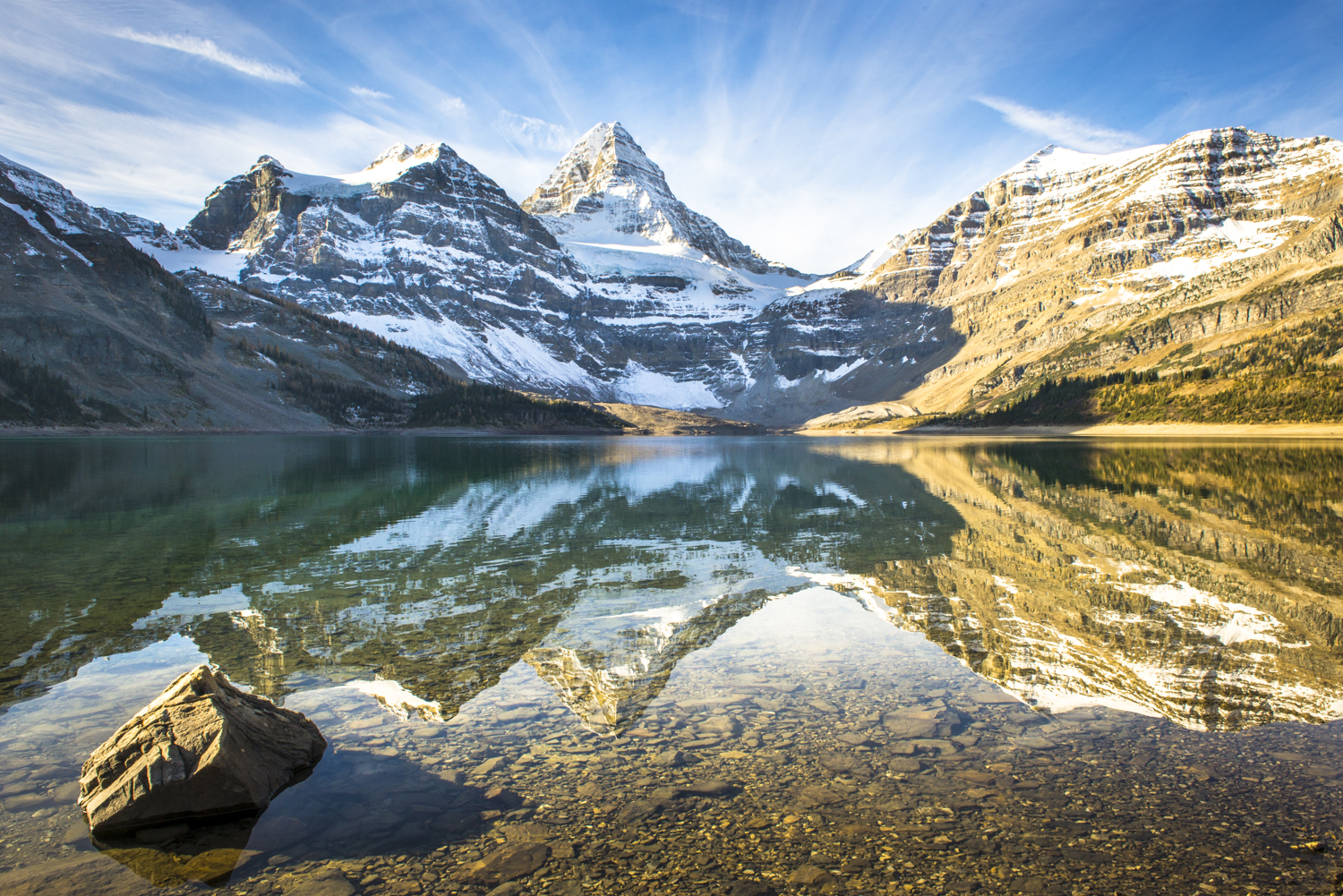 A morning reflection of Mt. Assiniboine. 