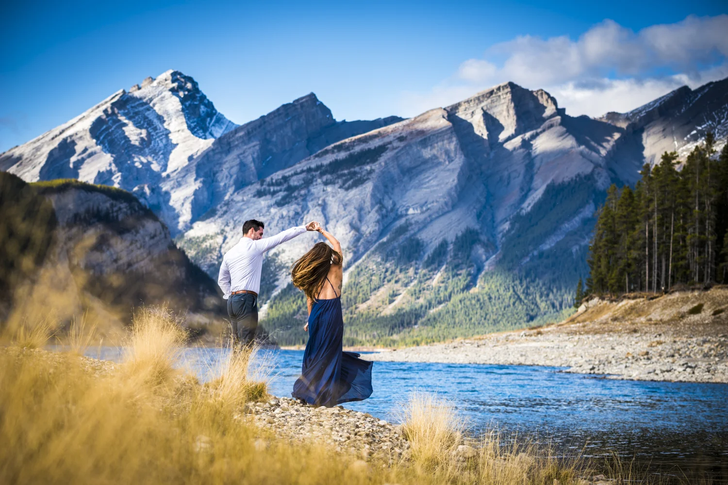 Natasha & Josh's engagement in spray lakes