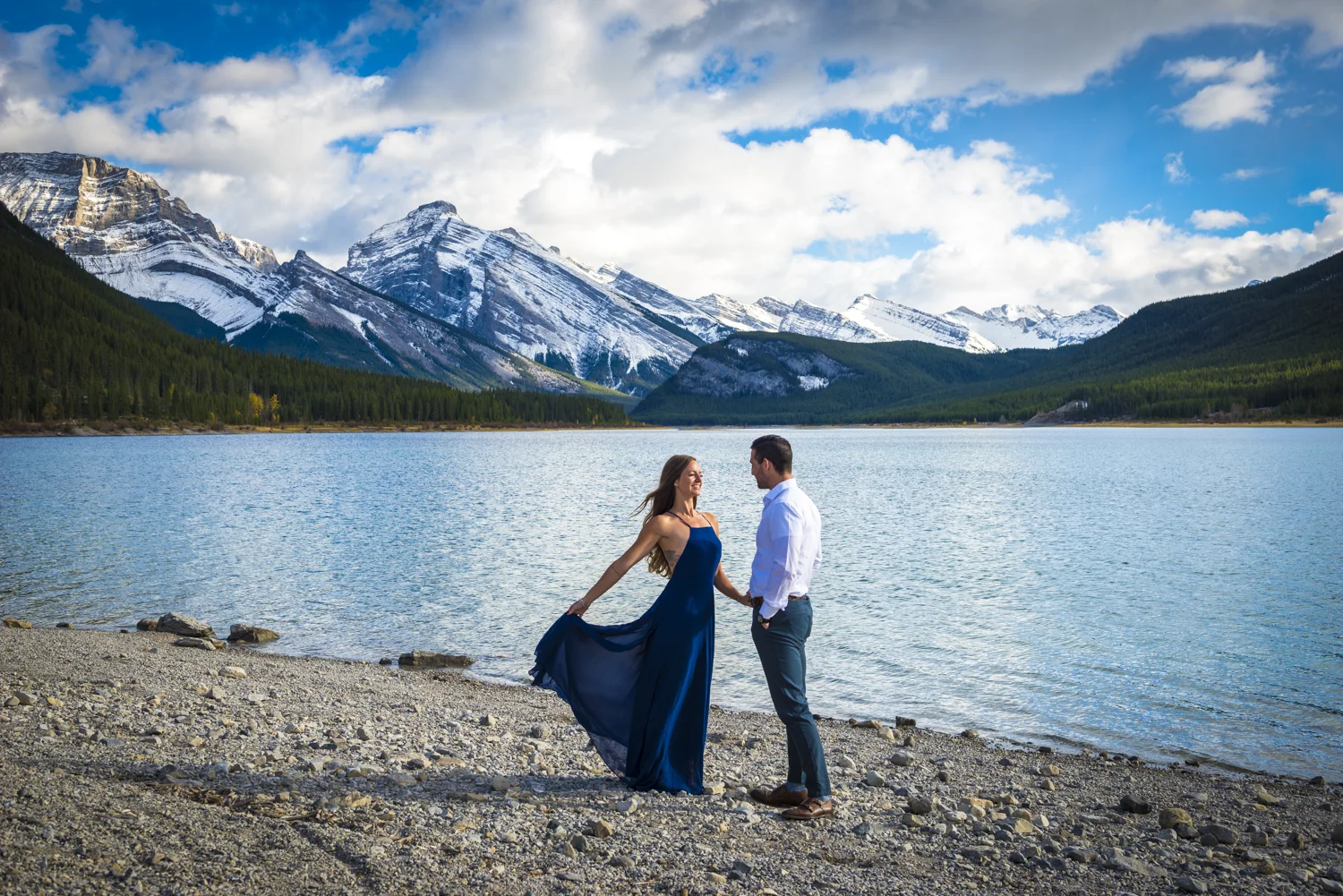 Natasha & Josh's engagement in spray lakes