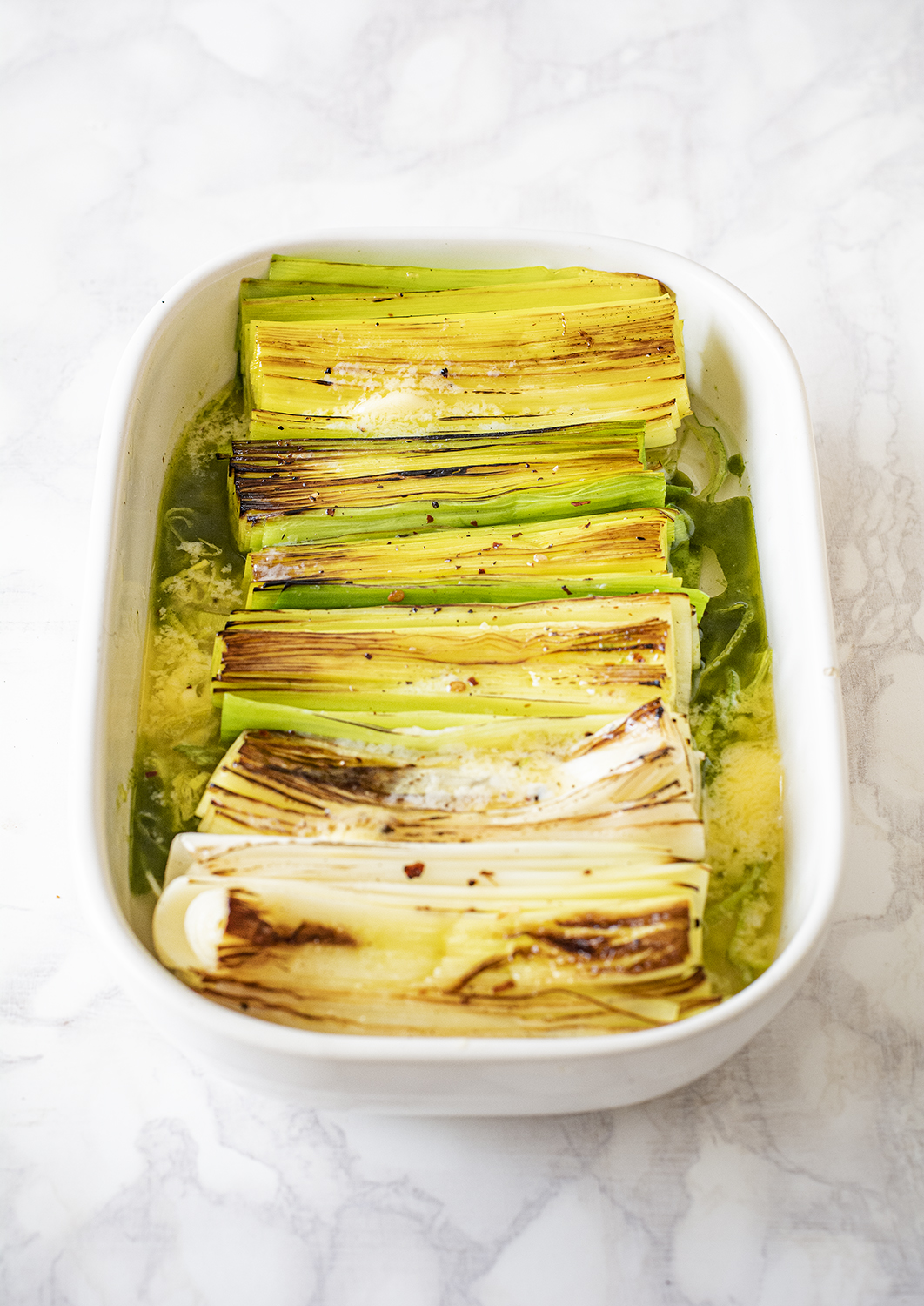 Braised leeks