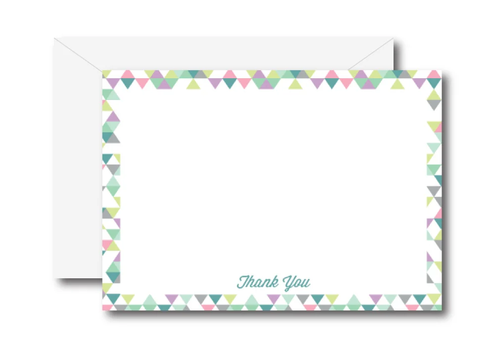 Pastel Triangle // Thank You Note Cards