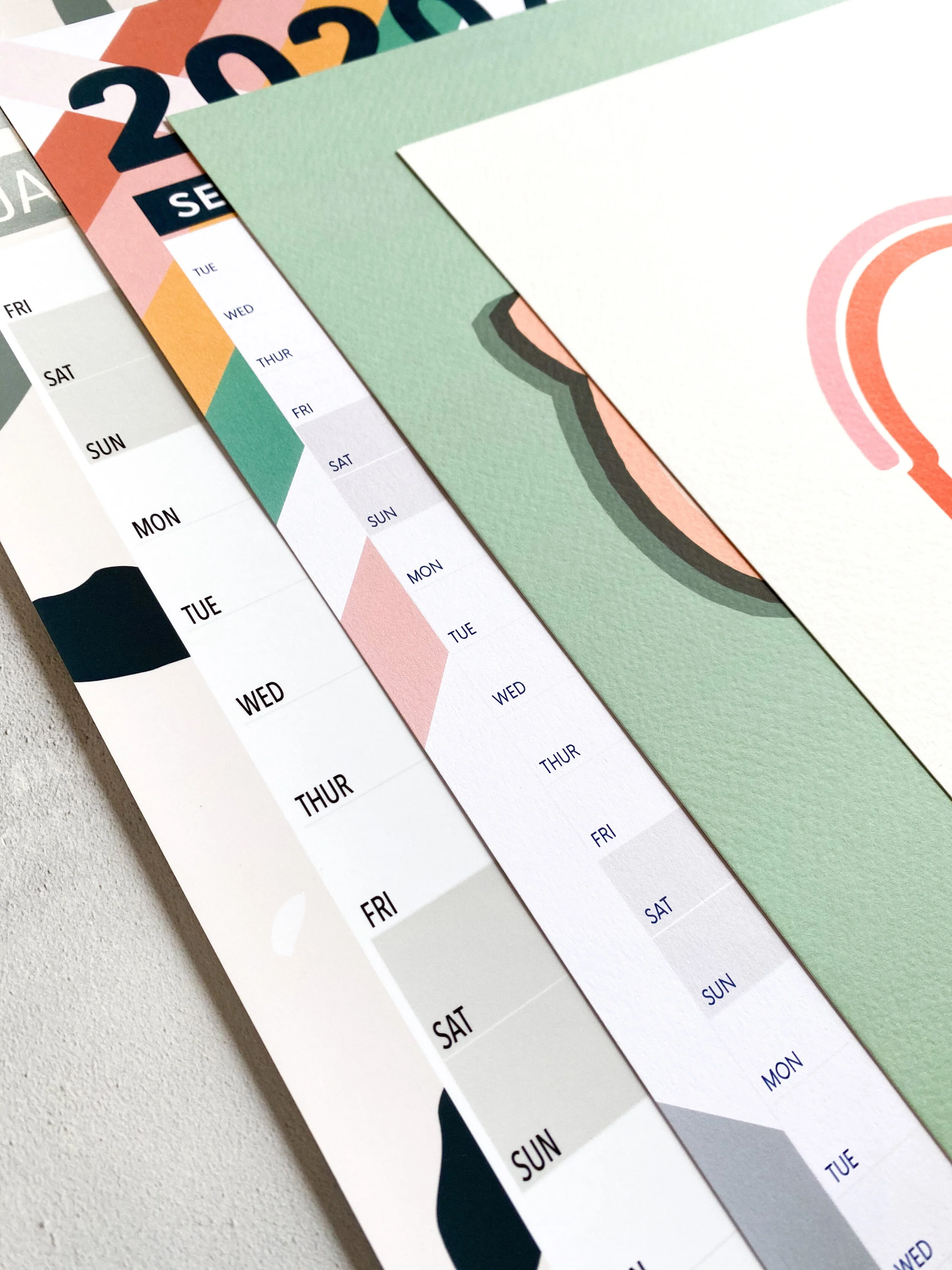 Our paper from left to right - satin, uncoated, textured (click to enlarge).