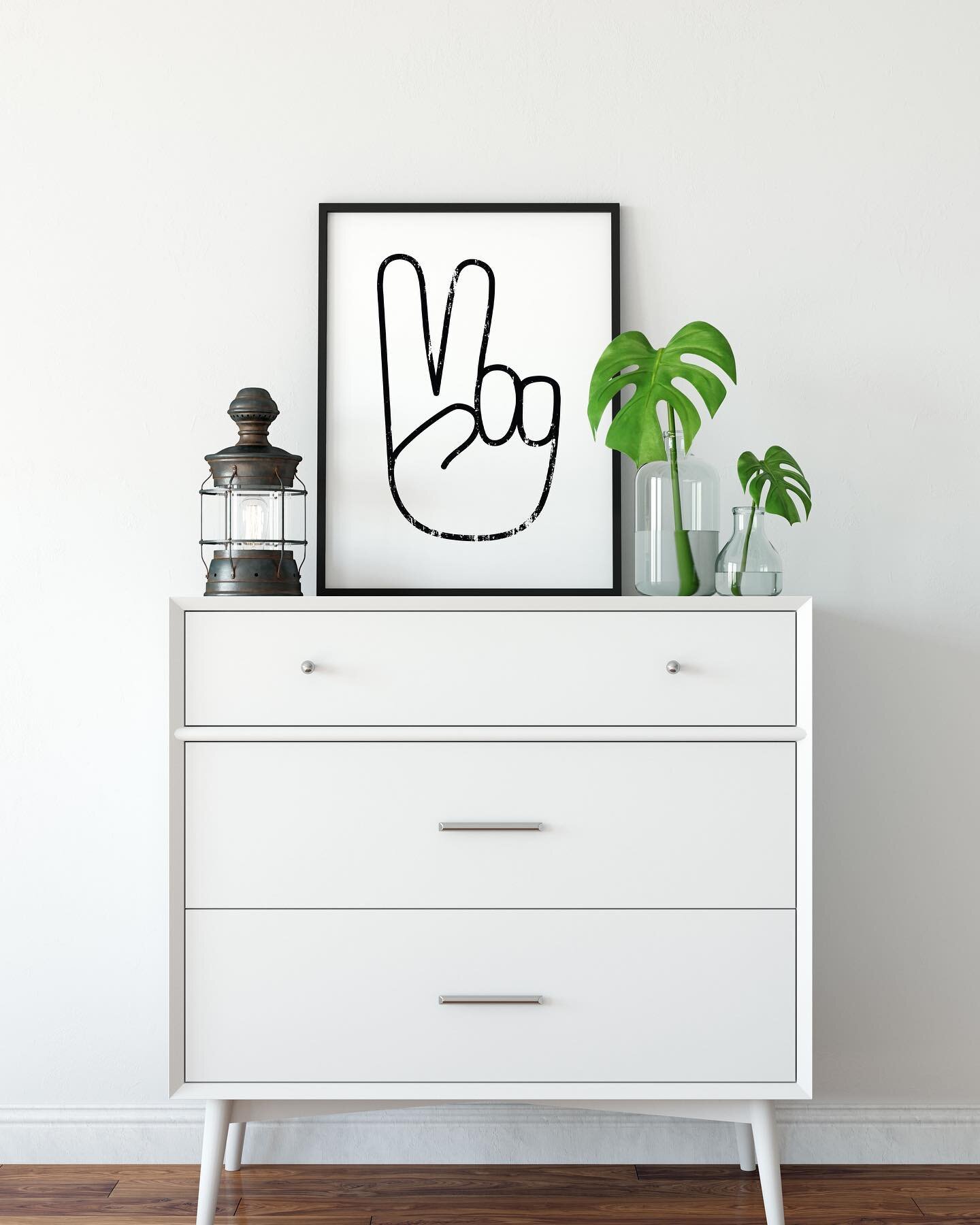 We&rsquo;re all about the good vibes ✌️.

Shop our minimalist black and white collection of art prints today.