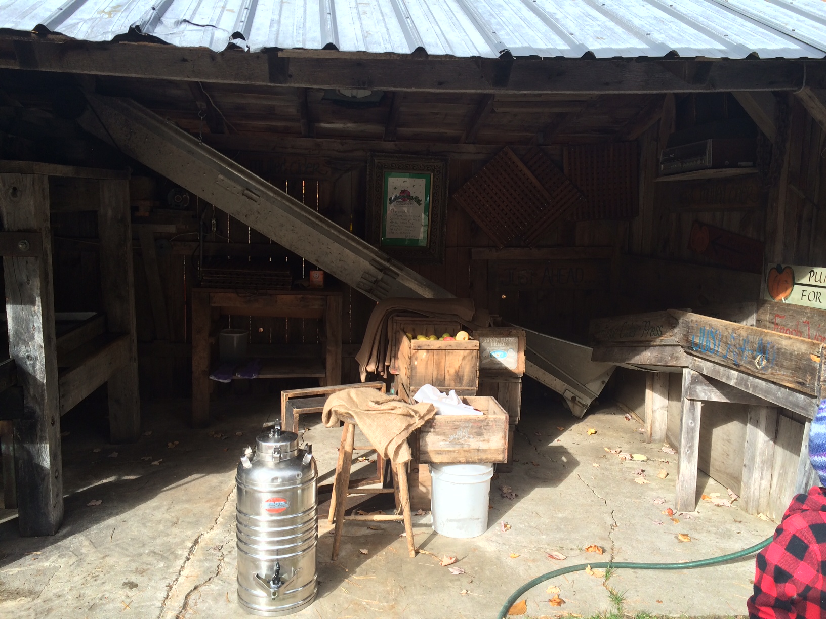 The cider press at Saturday Nite Cider Company