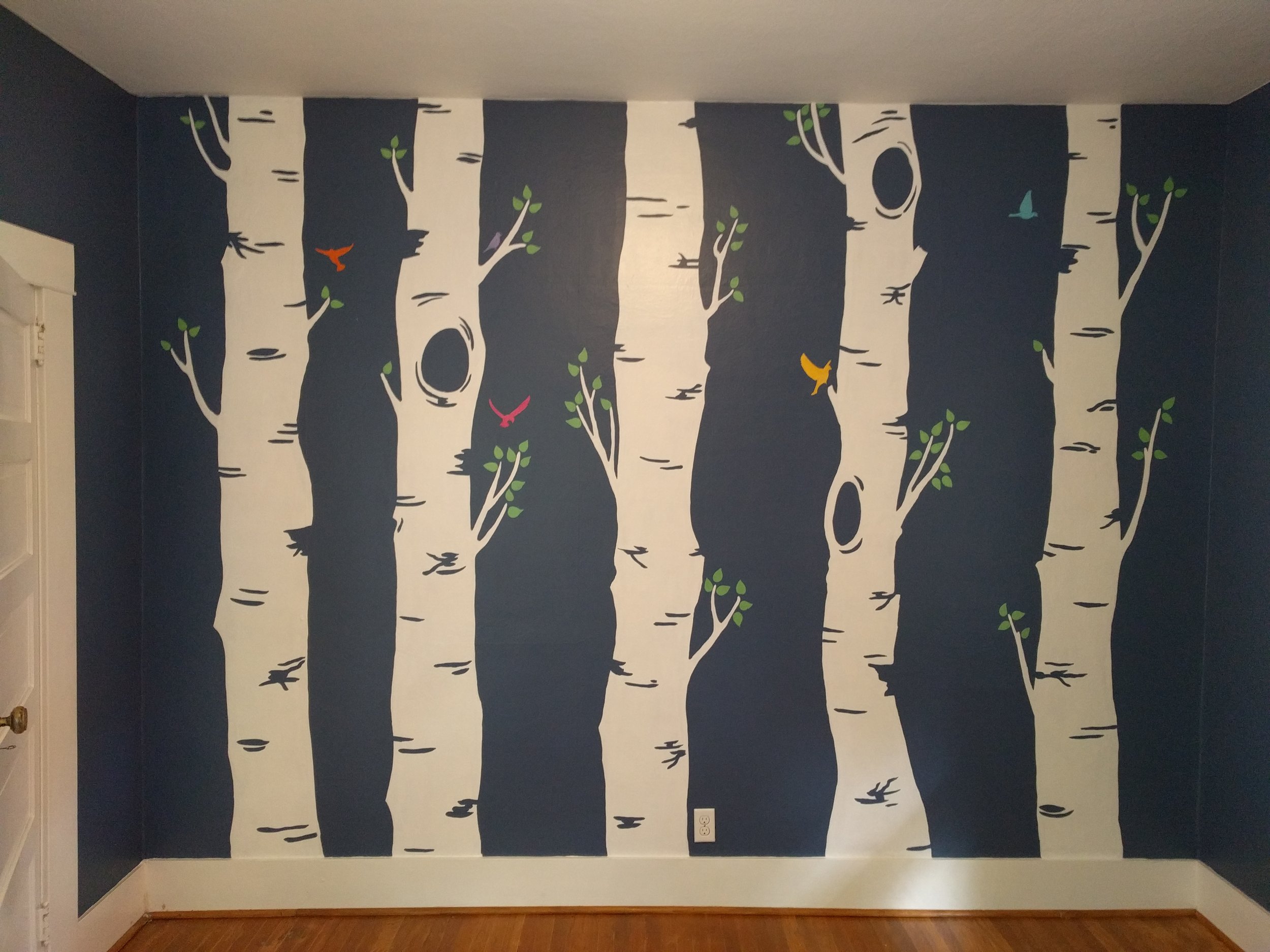 Birch Tree Bedroom Mural