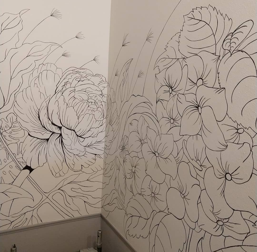 Floral Stairway Mural