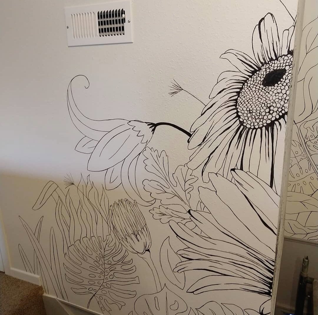 Floral Stairway Mural