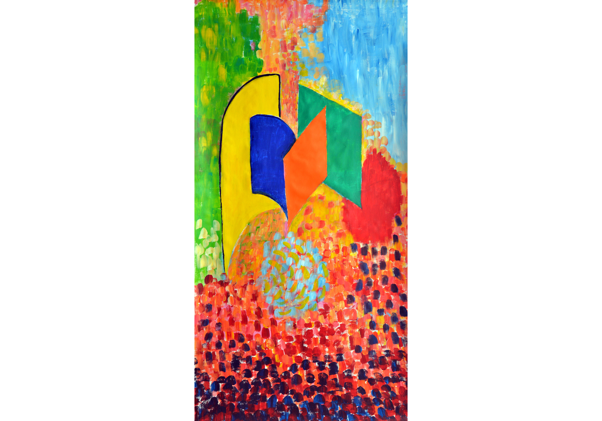 Flying Windows, acrylic on canvas, 69" x 36", 2015