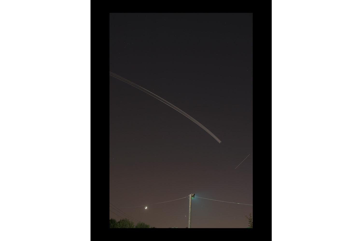 #1671 Crescent Moon, Jet Trails, Teterboro, NJ, 2010, 26"x36"