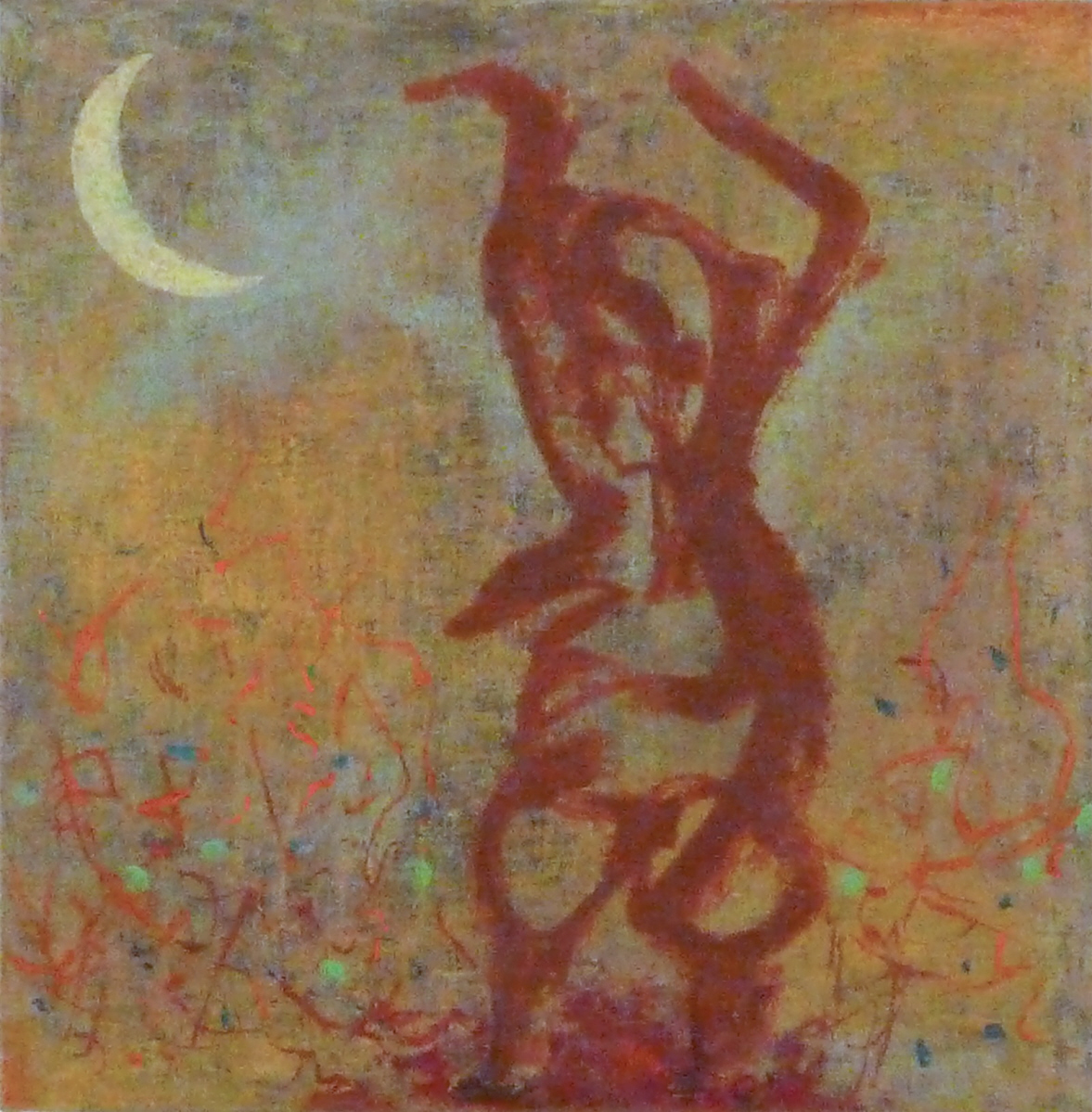 Shaman Dance, 12''x12'', acrylic on canvas, 2014