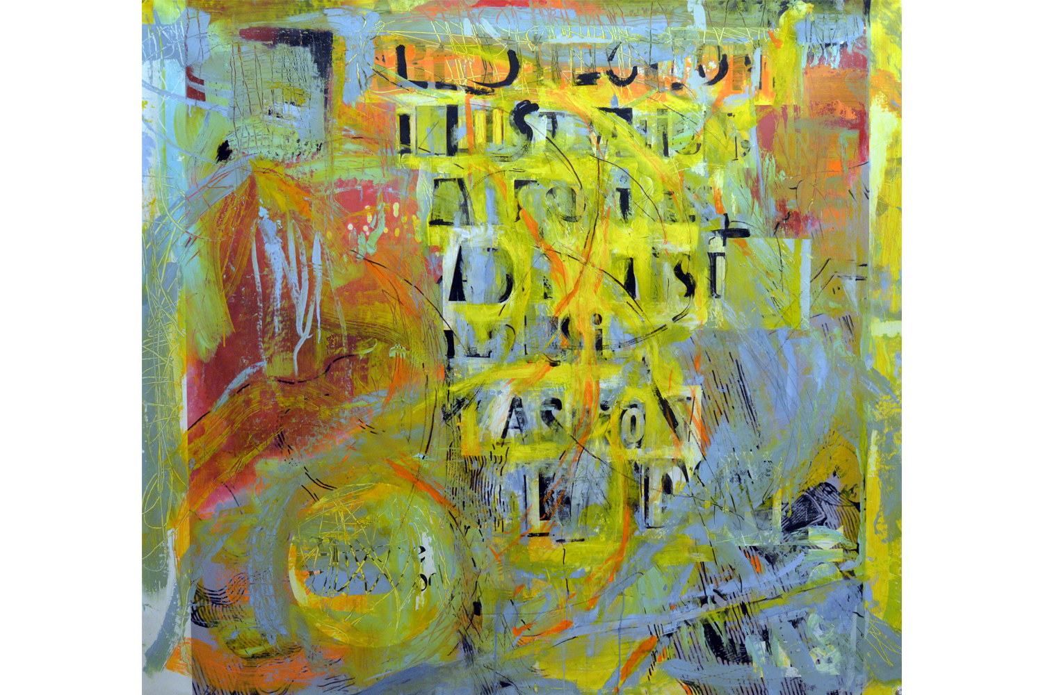 Look Deeper, 60" x 64.5", acrylic on vinyl, 2014