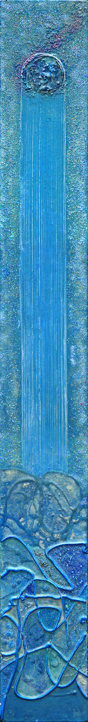 Mystic Landscape: Extragalactic Radiation, 49" x 6", acrylic and glitter on masonite, 2010