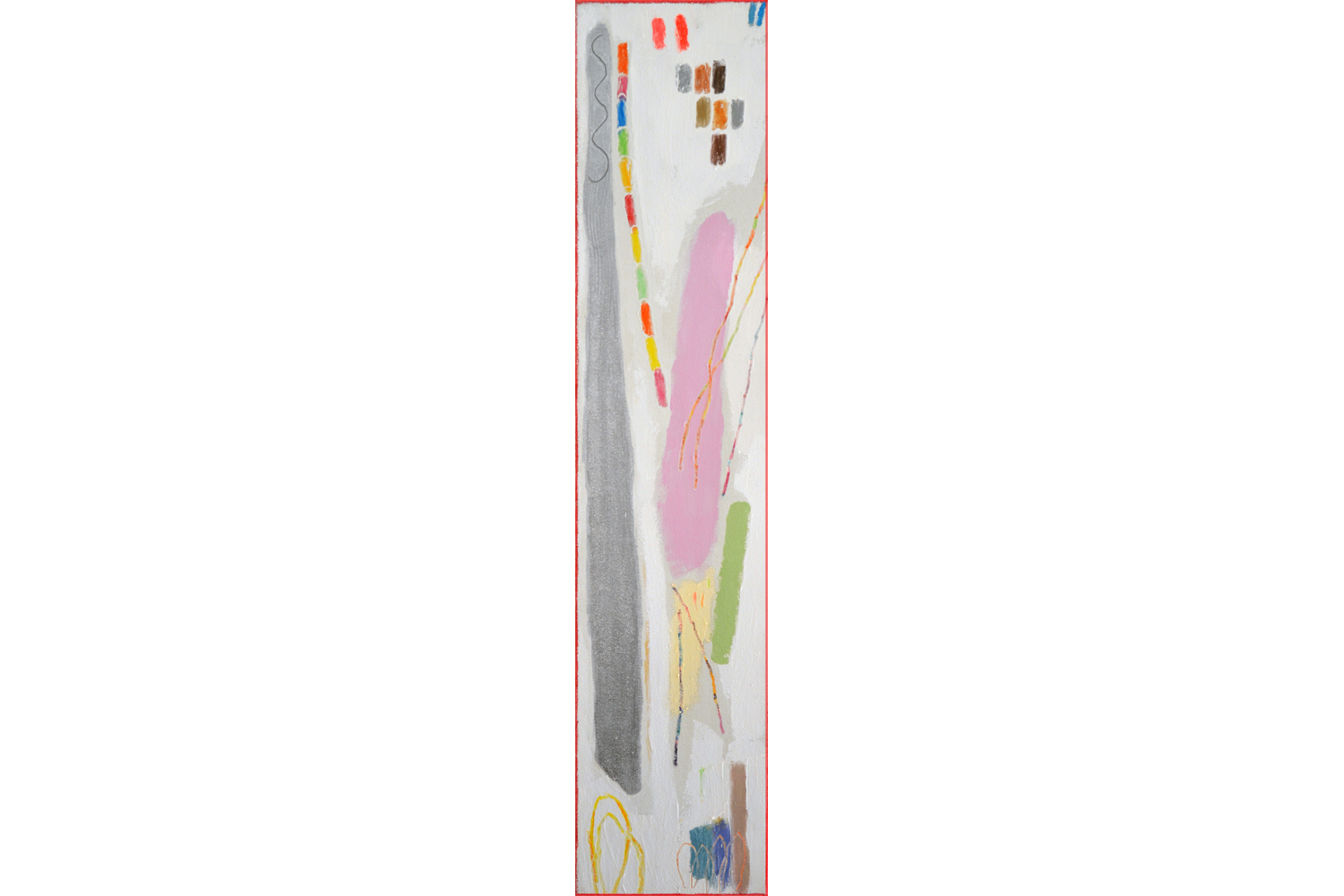 The Silver Staff, mixed media on canvas, 36" x 8", 2015