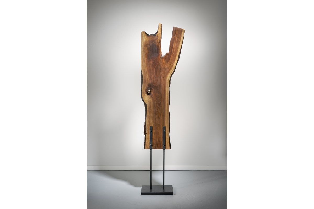 Bullet, black walnut-brass-steel, 71" x 18" x 9", 2015