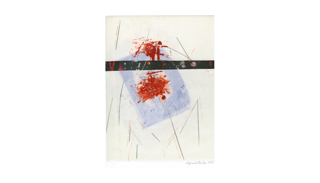 Bishop's Bones 2, monotype on Somerset rag paper, 25.4" x 18", 2015