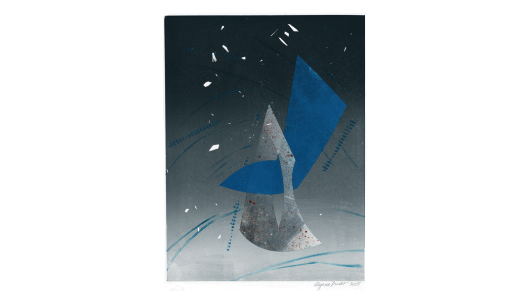 Sky Hook, monotype on Somerset rag paper, 25.4" x 18", 2015