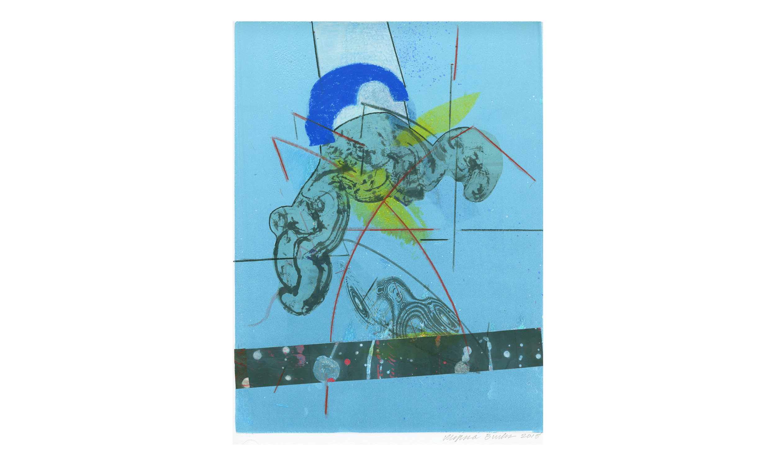 Crossing Over, monotype on Somerset rag paper, 25.4" x 18", 2015