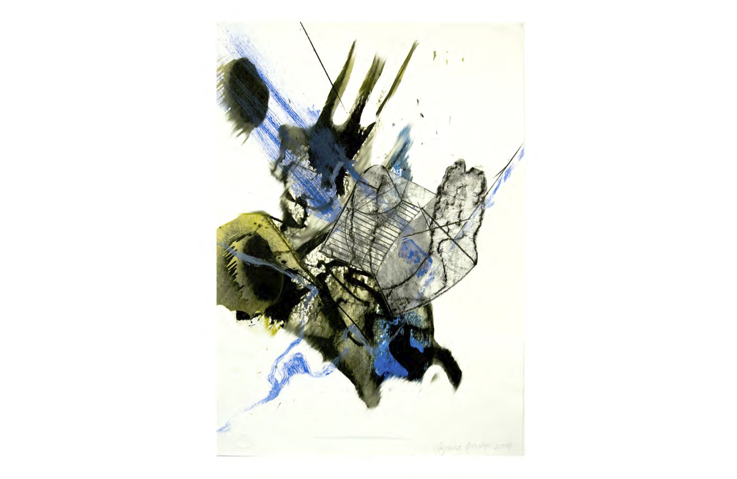 Metamorphic, monotype on Somerset rag paper, 22.6" x 16.5", 2014