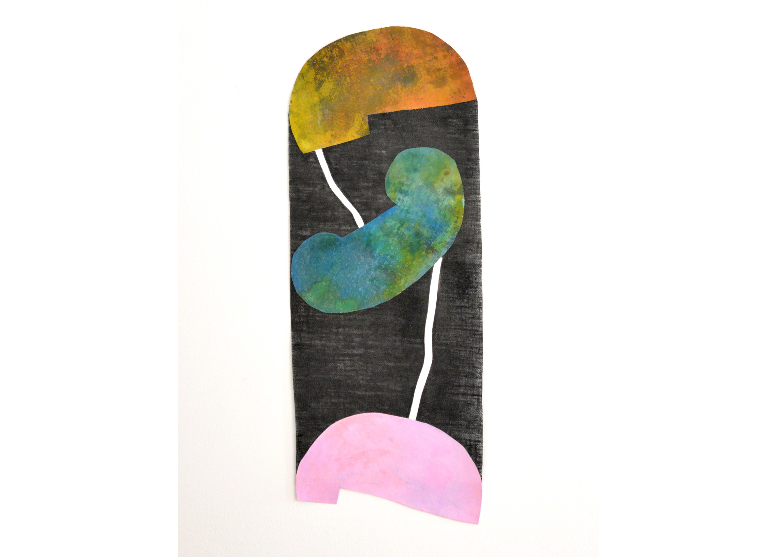 Study for Head Heart Hand, Acrylic on jute and canvas, 38.5” x 13”, 2016