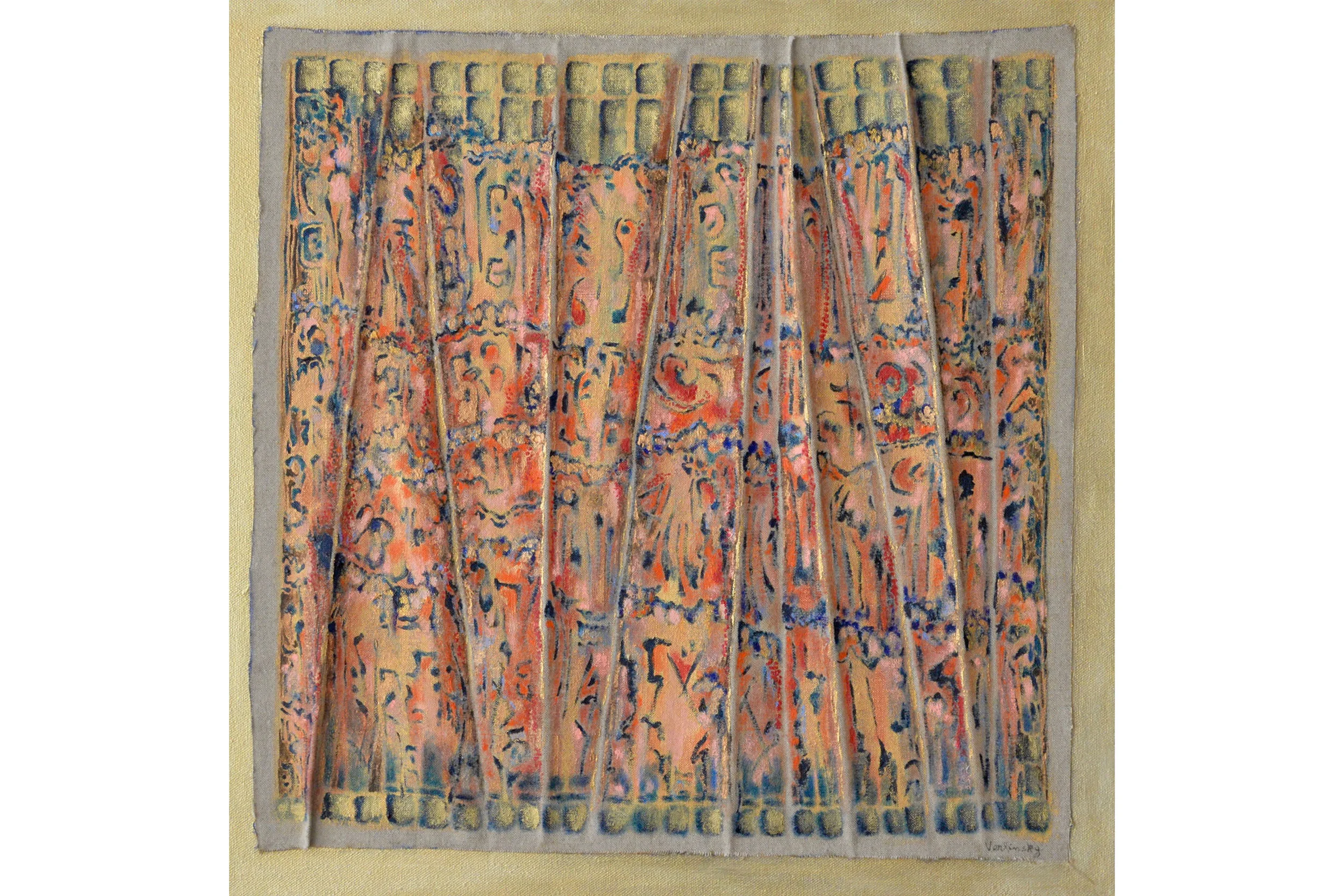 Blossom Verlinsky Memorial to Alexandria Acrylic on linen mounted on canvas 20” x 20”, 2015
