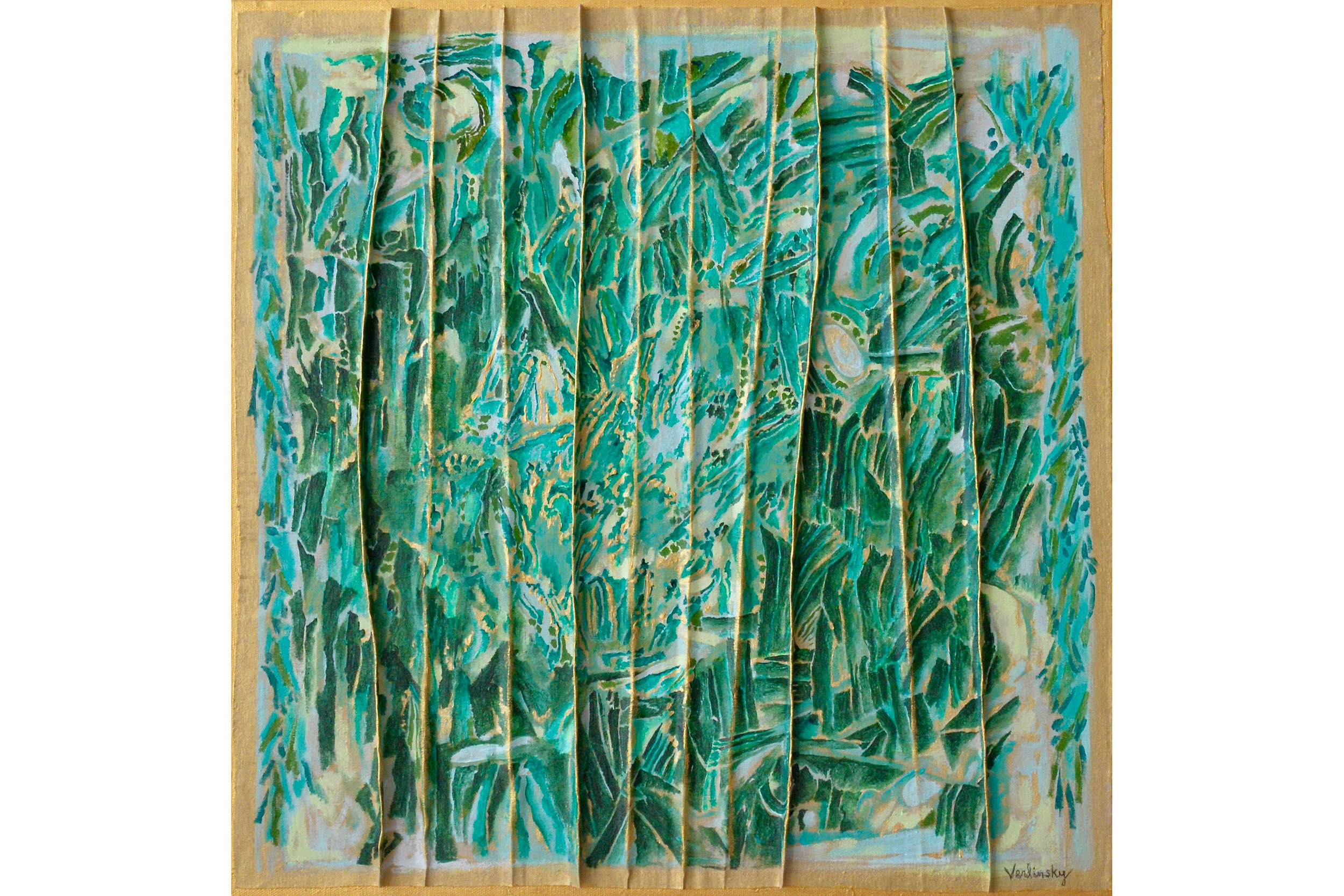 Blossom Verlinsky Green Topaz Acrylic on linen mounted on canvas 20” x 20”, 2016