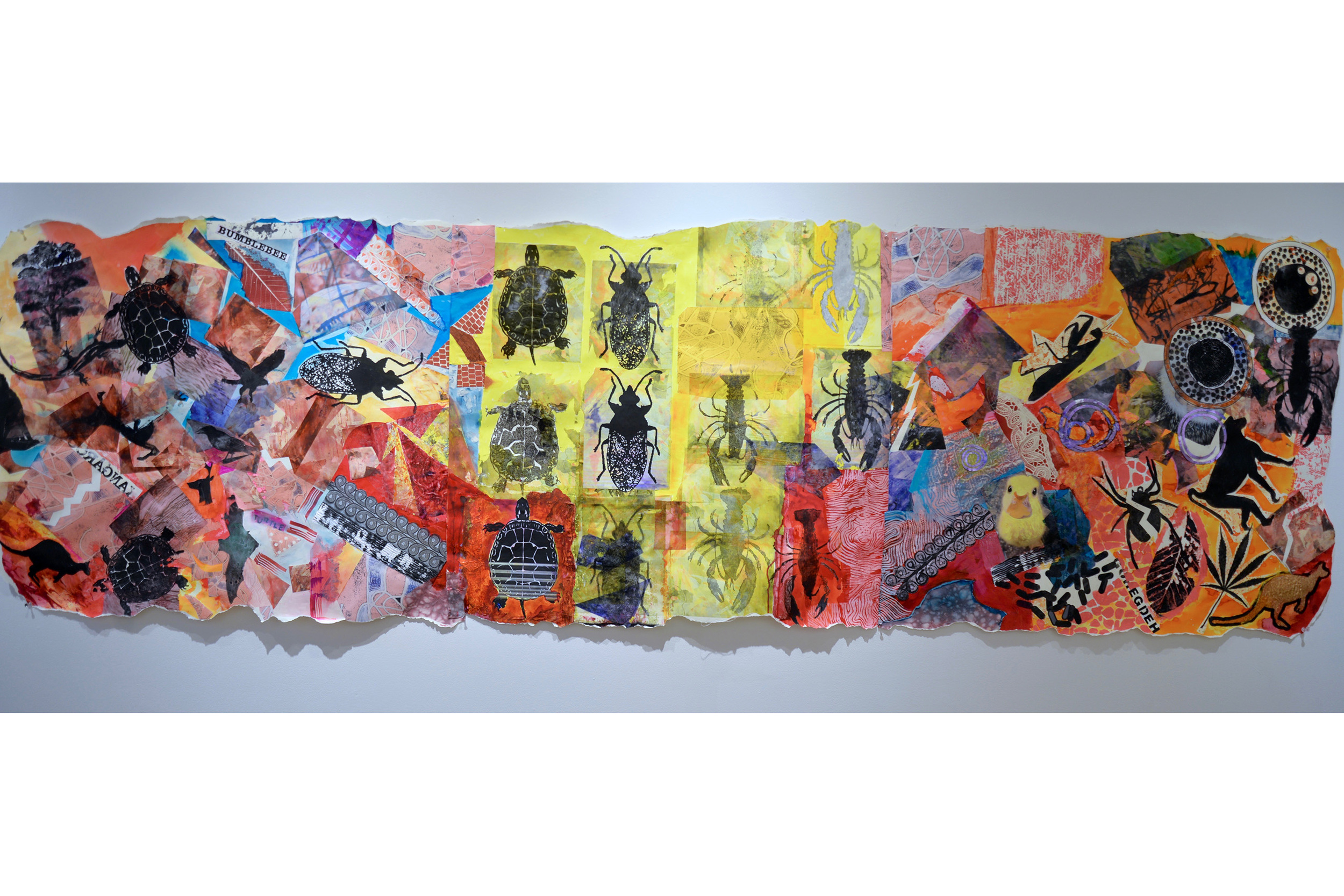 Cari Rosmarin Climate Change 1 Collage and paint on paper 35” x 116”, 2016