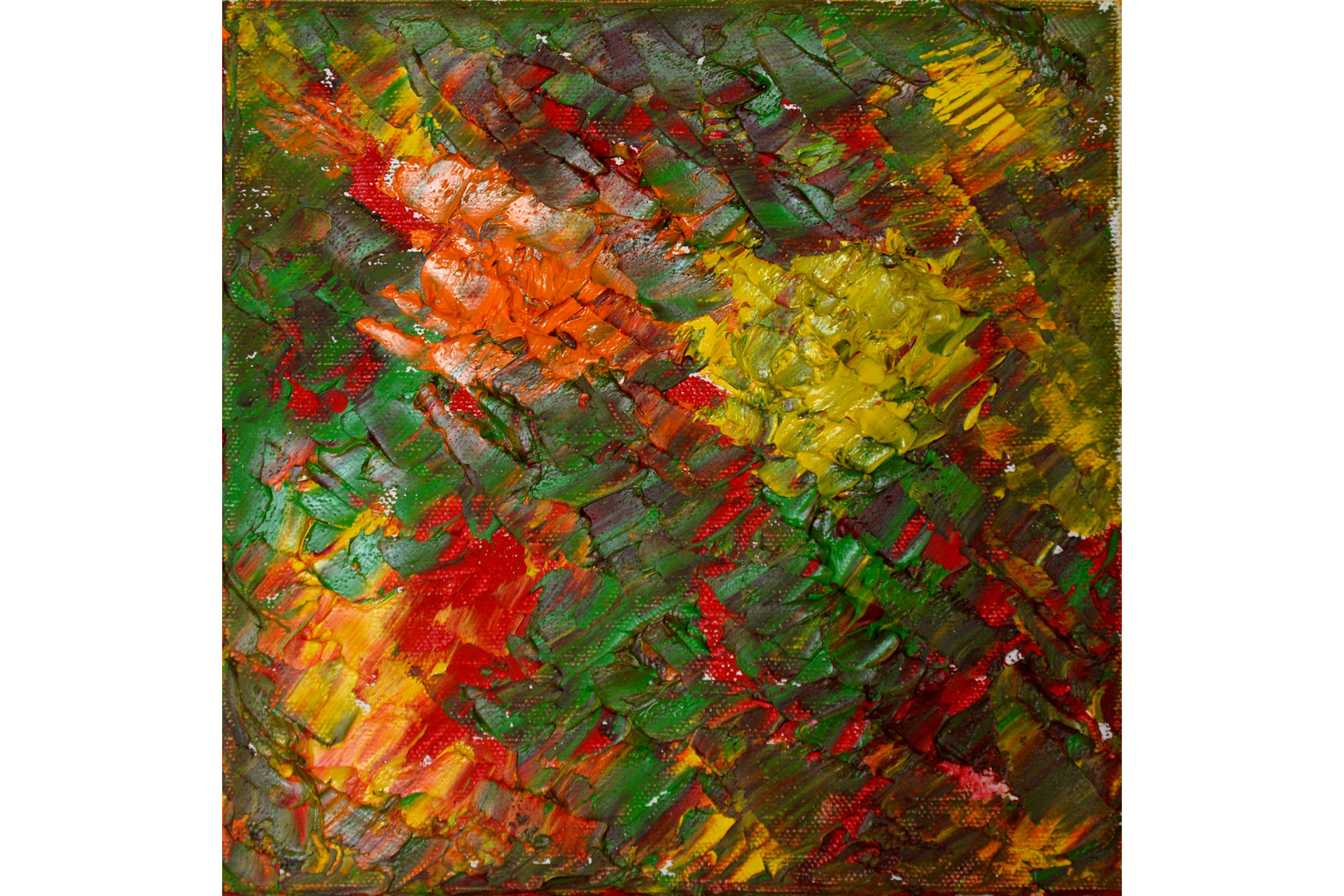 Vera Sapozhnikova, Colors Play 2, Oil on canvas, 8” x 8”, 2016