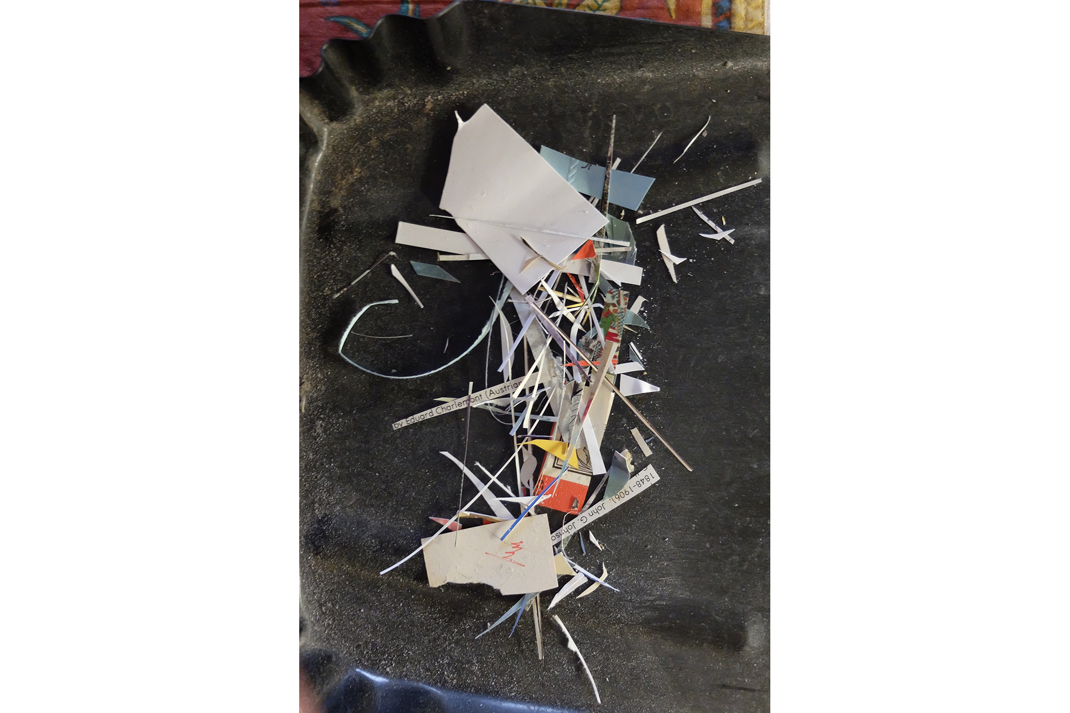 John Whittaker Unintended Art: Jean’s Studio Floor Sweepings Archival ink jet print 25.25” x 17.25”, 2016