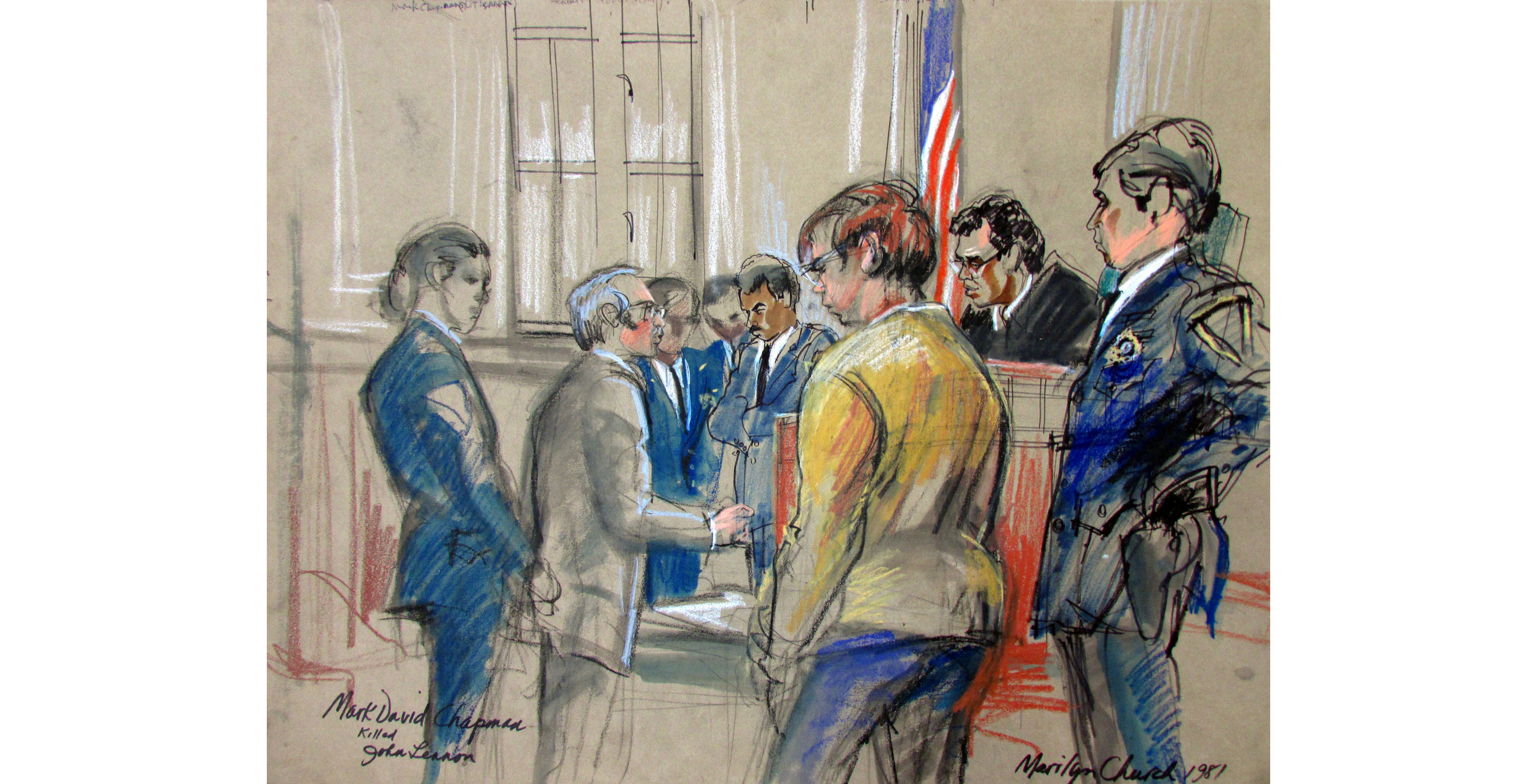 Mark David Chapman, Pencil, crayons, markers 24” x 30”, 1981