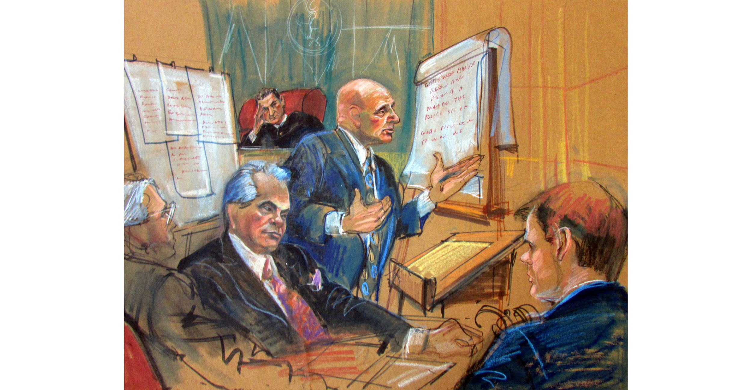 John Gotti, Pencil, crayons, markers  26.5” x 32.25”, 1992